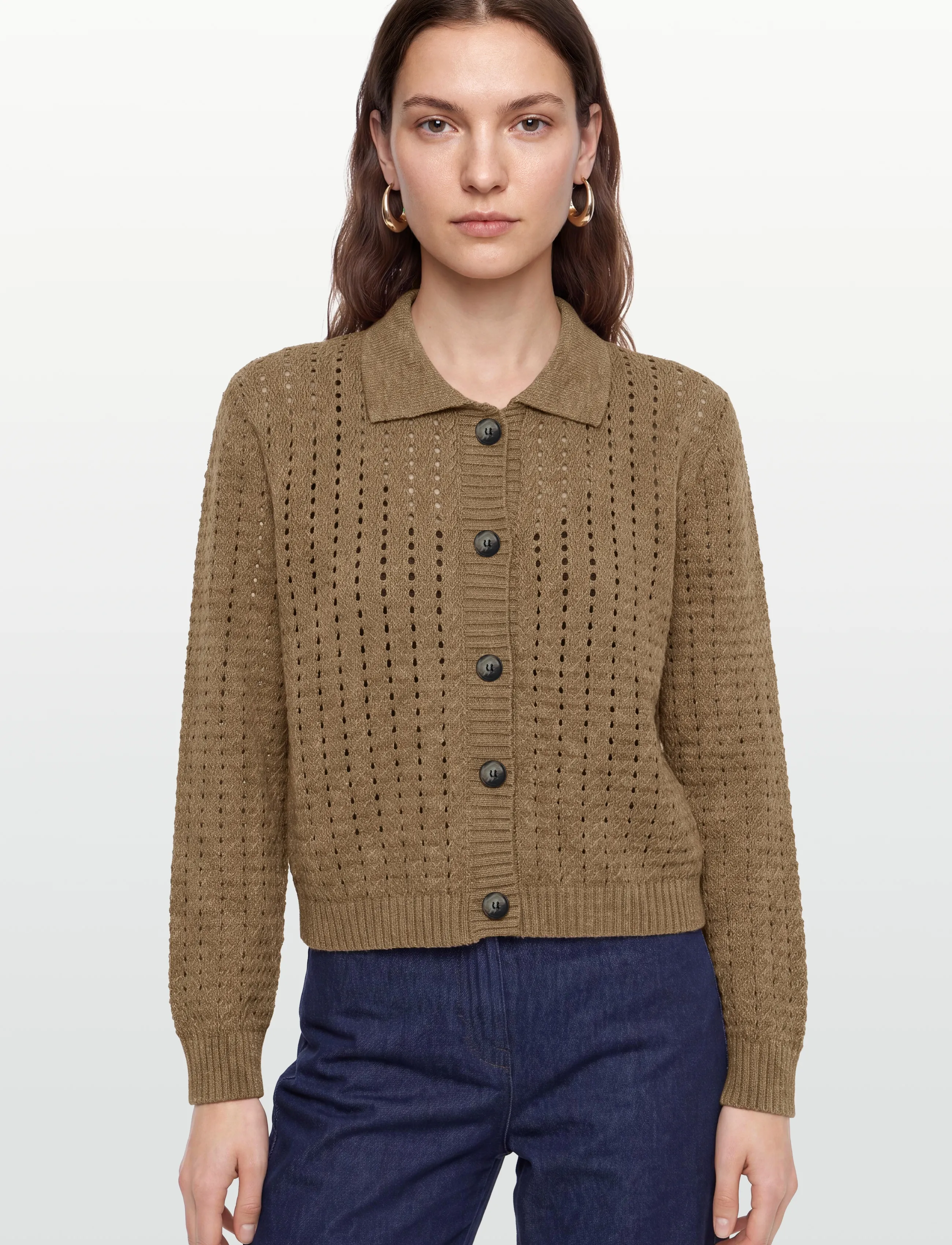 Esme Studios - ESSaga Knit Cardigan GOTS - autumn clothing - incense mÉlange - 3