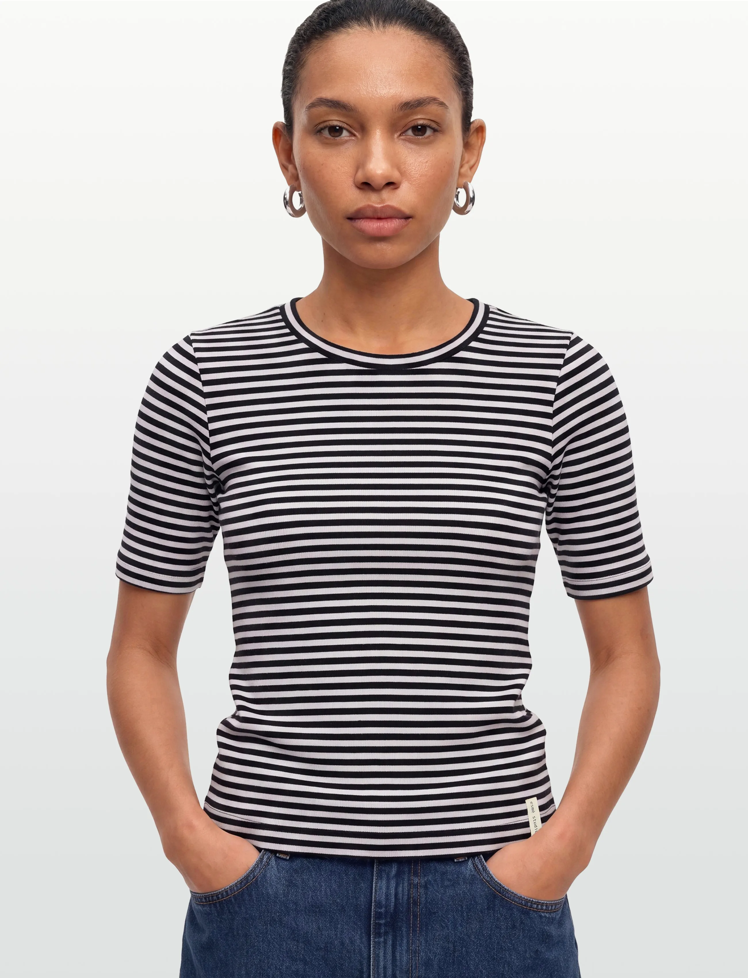 Esme Studios - ESBloom Stripe 2/4 T-shirt GOTS - t-shirts & tops - nine iron - 3