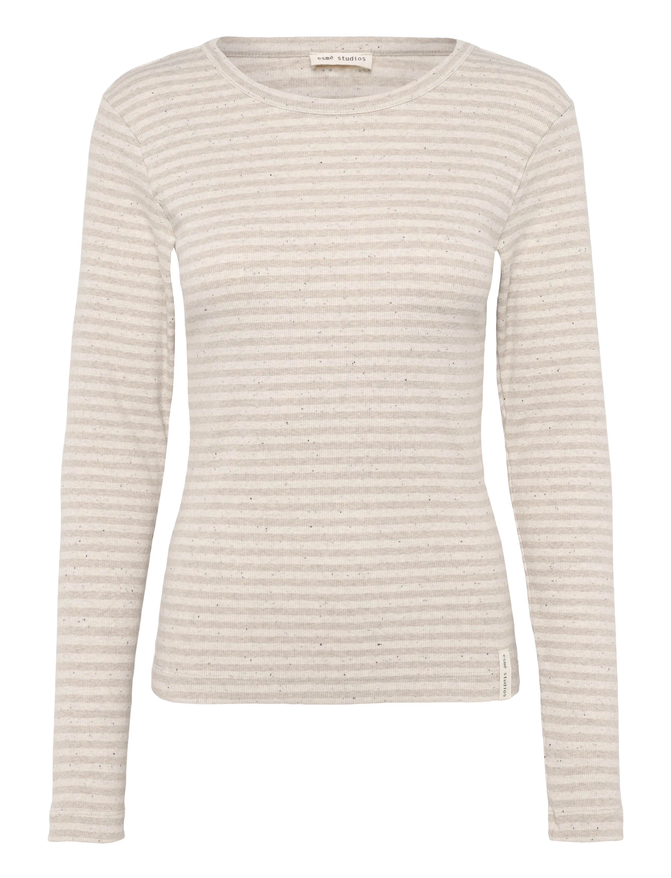 ESME STUDIOS Esbloom Stripe Ls Oberteil Gots Cream - XL - Damen