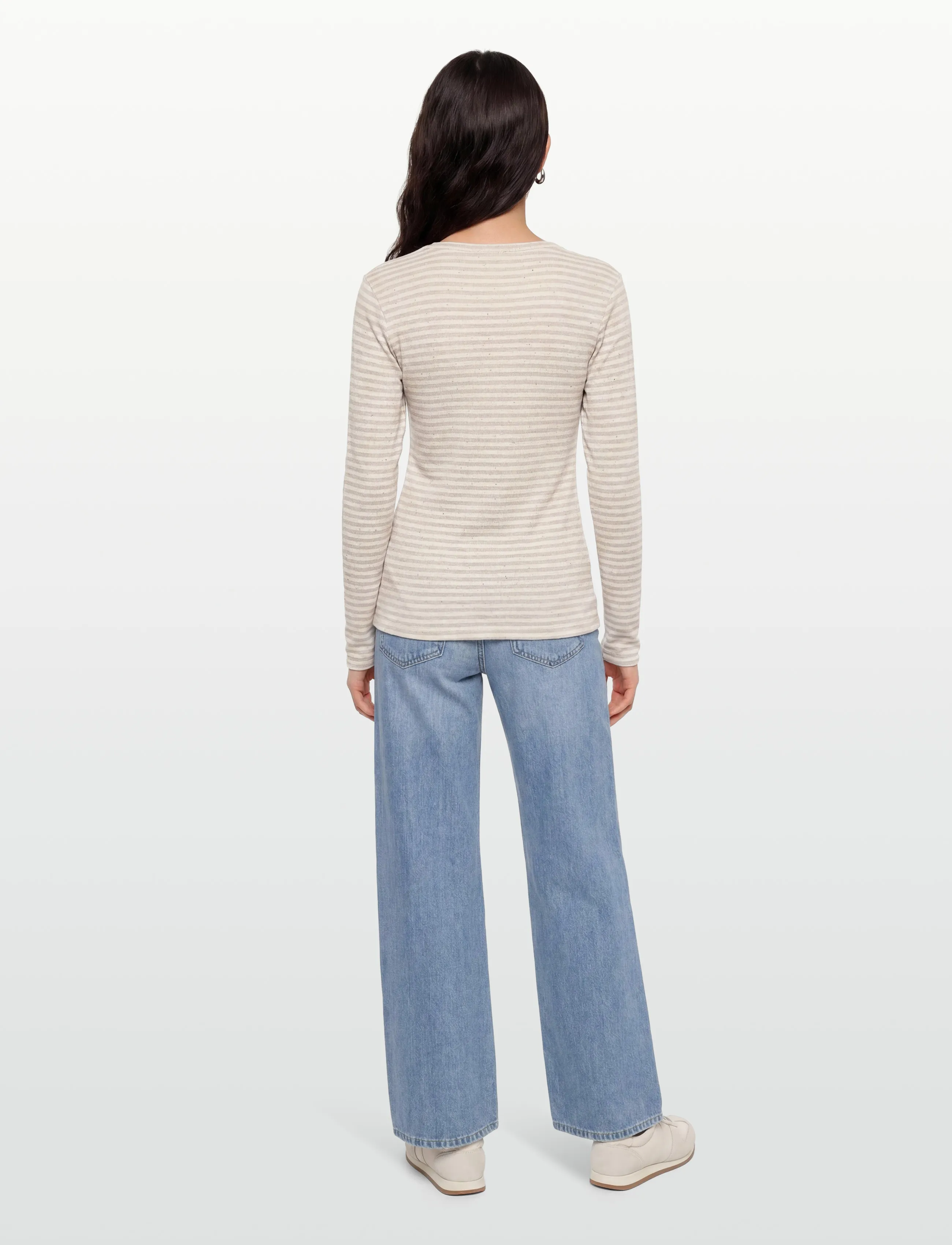 Esme Studios - ESBloom Stripe LS Top GOTS - pikkade varrukatega alussärgid - buttercream - 4