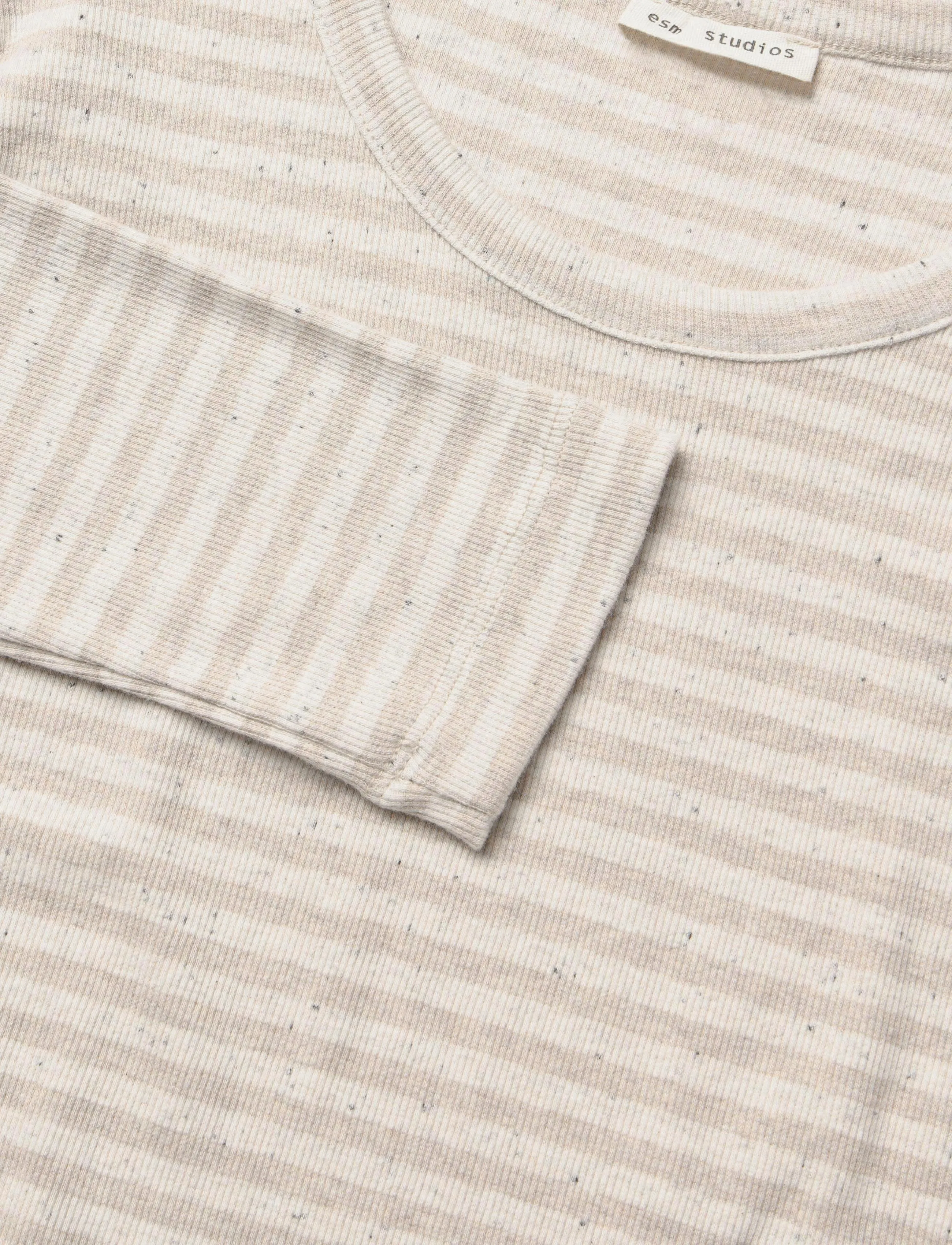 Esme Studios - ESBloom Stripe LS Top GOTS - pikkade varrukatega alussärgid - buttercream - 5