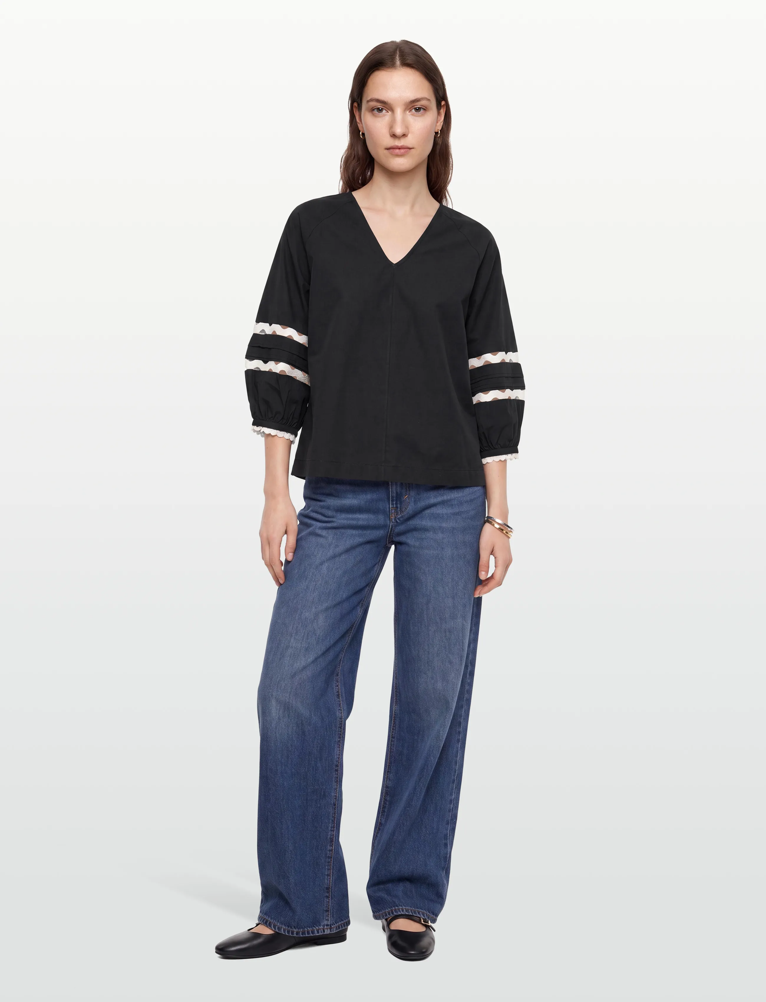 Esme Studios - ESMaddy Blouse GOTS - langärmlige blusen - black - 0