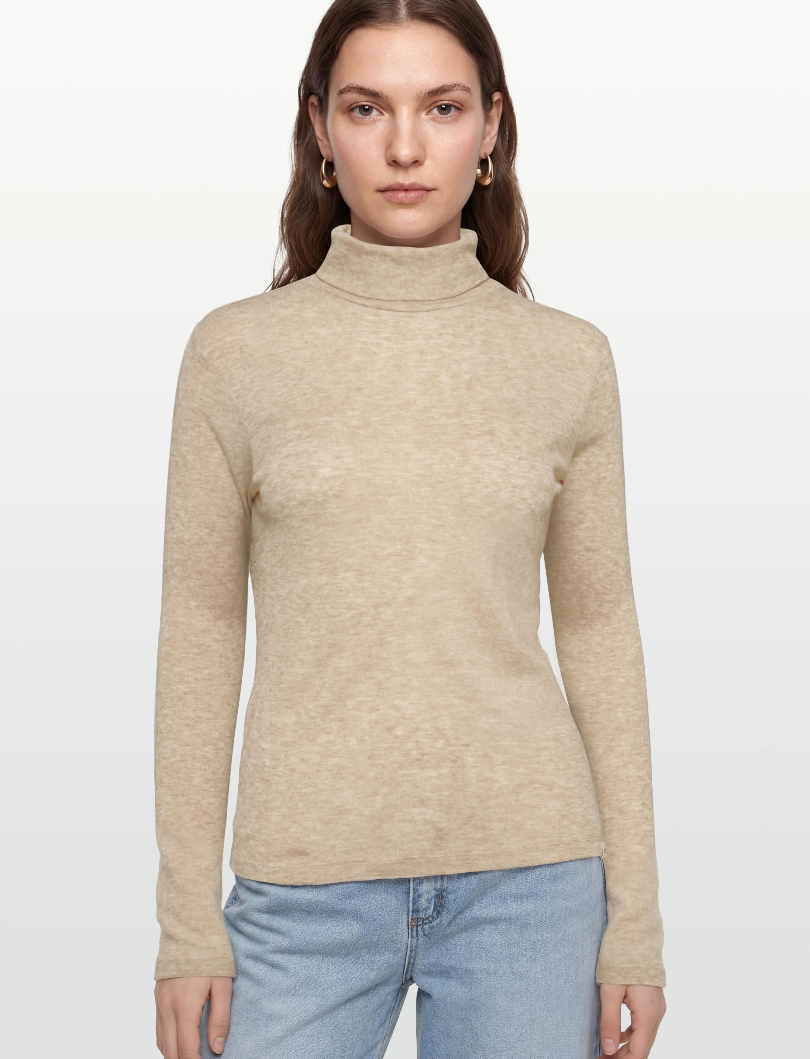Esme Studios - ESRiver Rollneck Blouse GOTS - langærmede bluser - snow white - 3