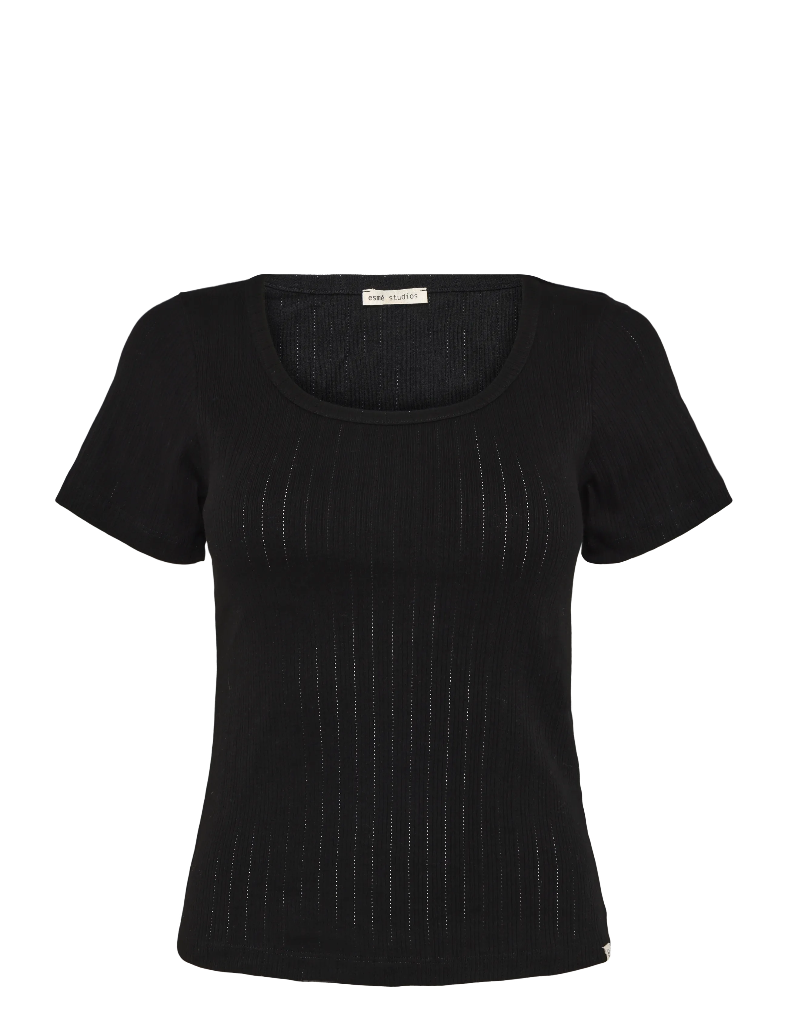 Esme Studios ESElla Wide O-neck Top GOTS - T-shirts & tops - BLACK / black