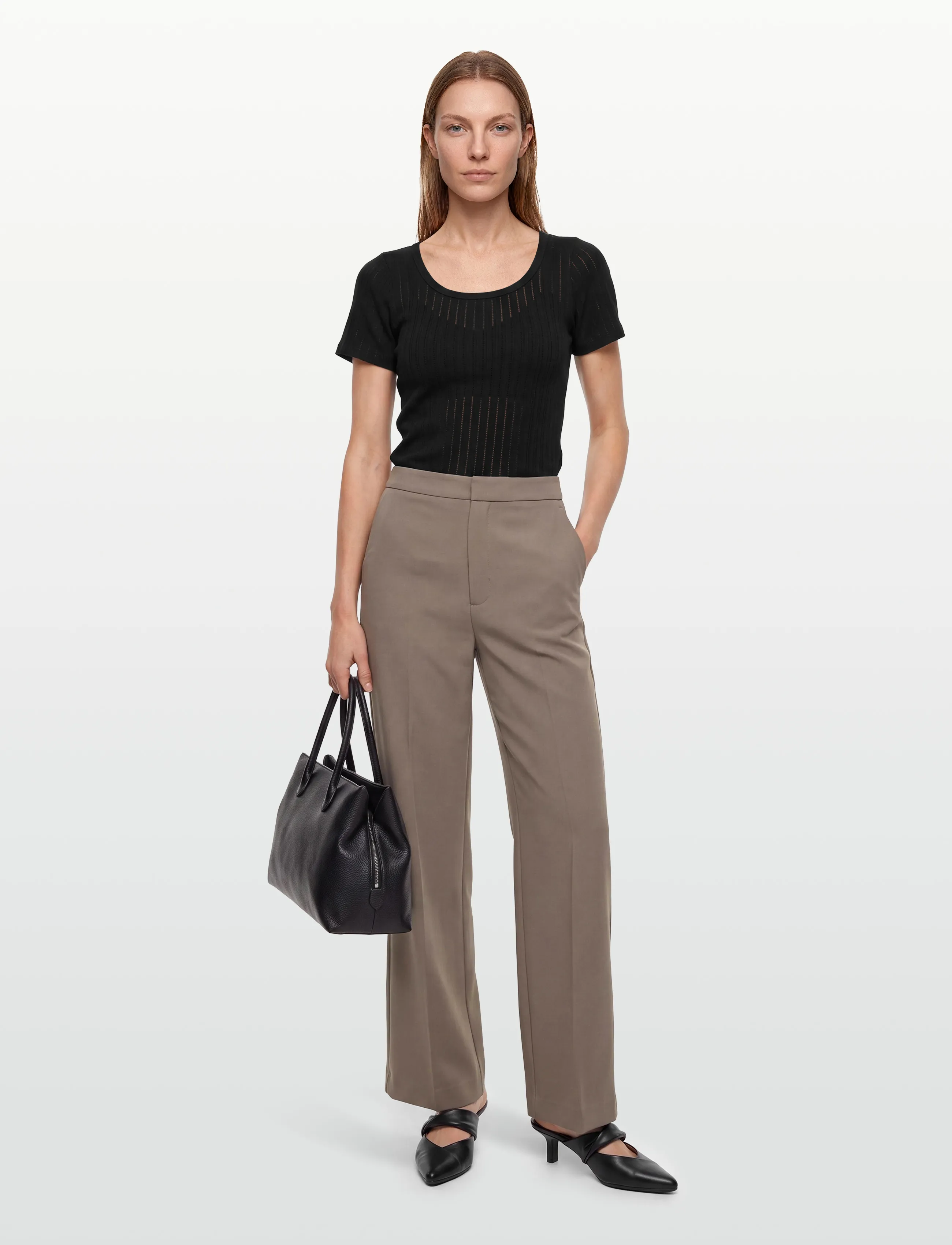 Esme Studios - ESElla Wide O-neck Top GOTS - autumn clothing - black - 0