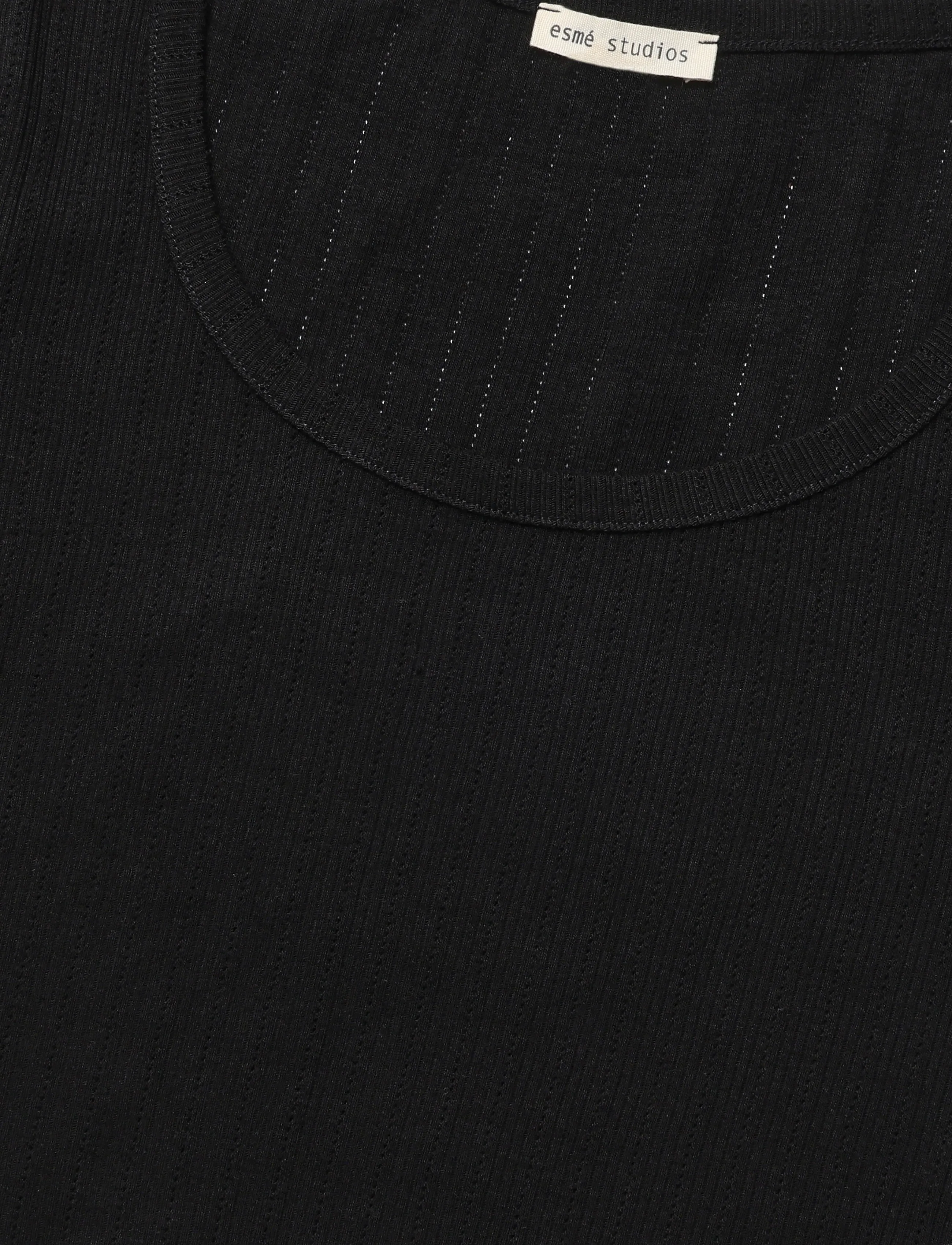 Esme Studios - ESElla Wide O-neck Top GOTS - laveste priser - black - 2