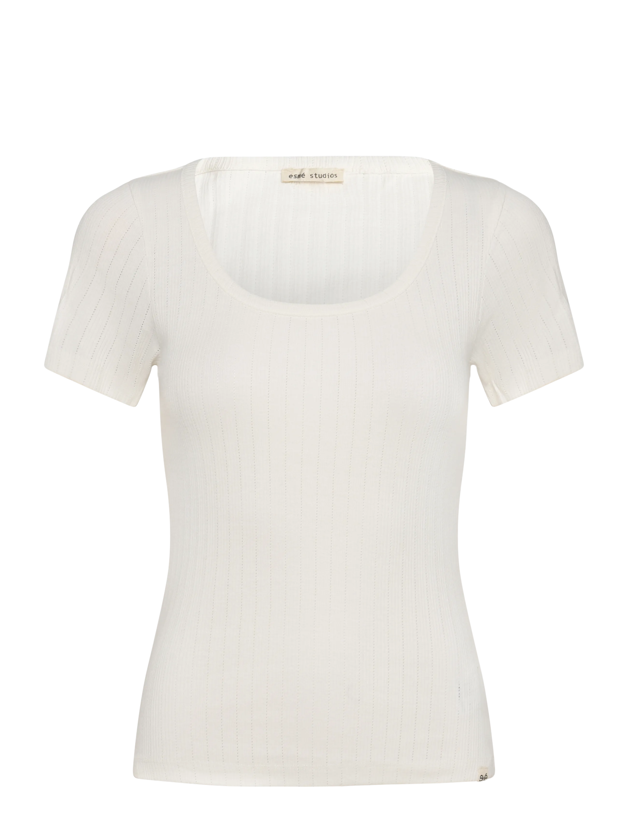 Esme Studios ESElla Wide O-neck Top GOTS - T-shirts & Toppe - SNOW WHITE / white