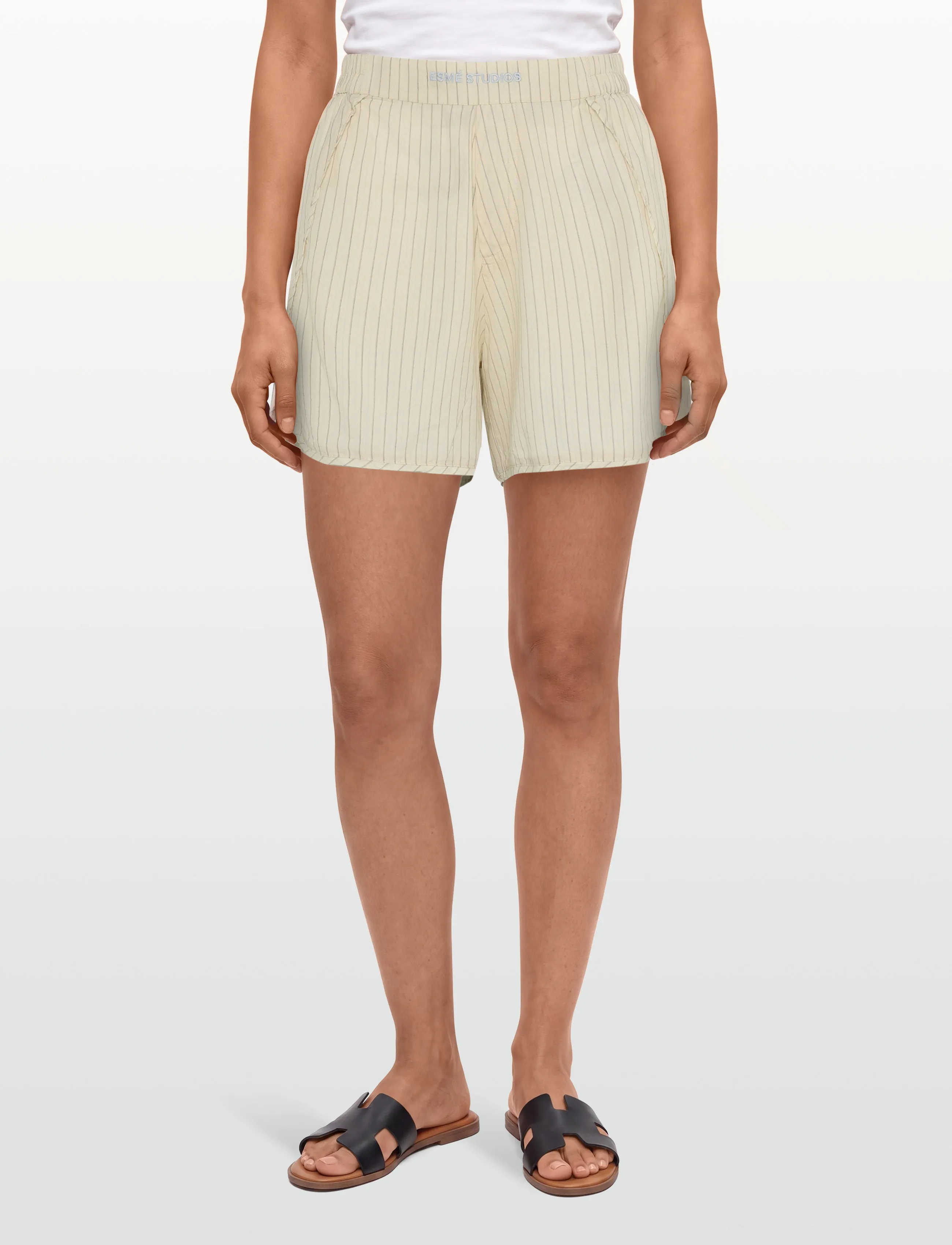 Esme Studios - ESWilla Shorts GOTS - casual shorts - buttercream stripes - 3