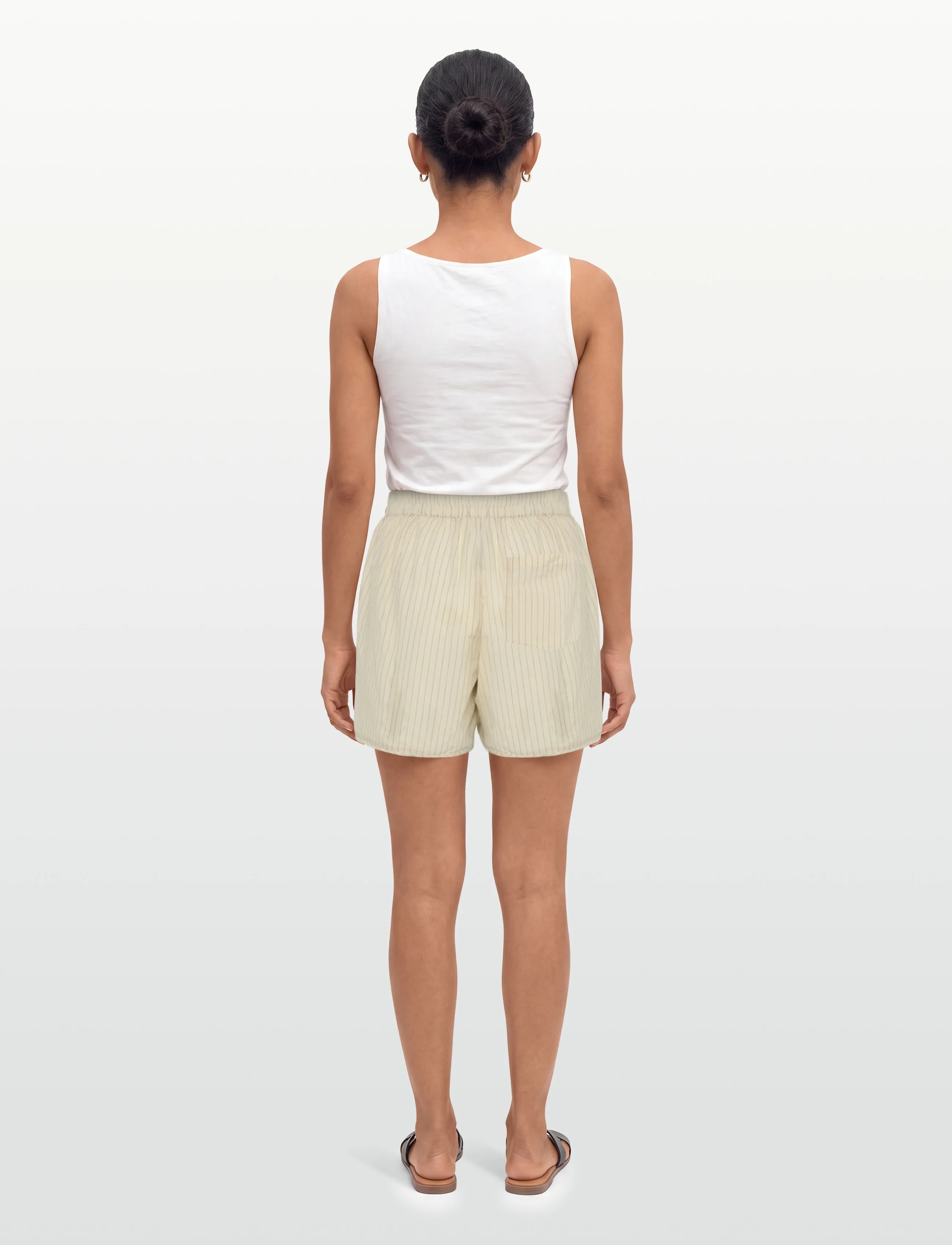 Esme Studios - ESWilla Shorts GOTS - casual shorts - buttercream stripes - 4