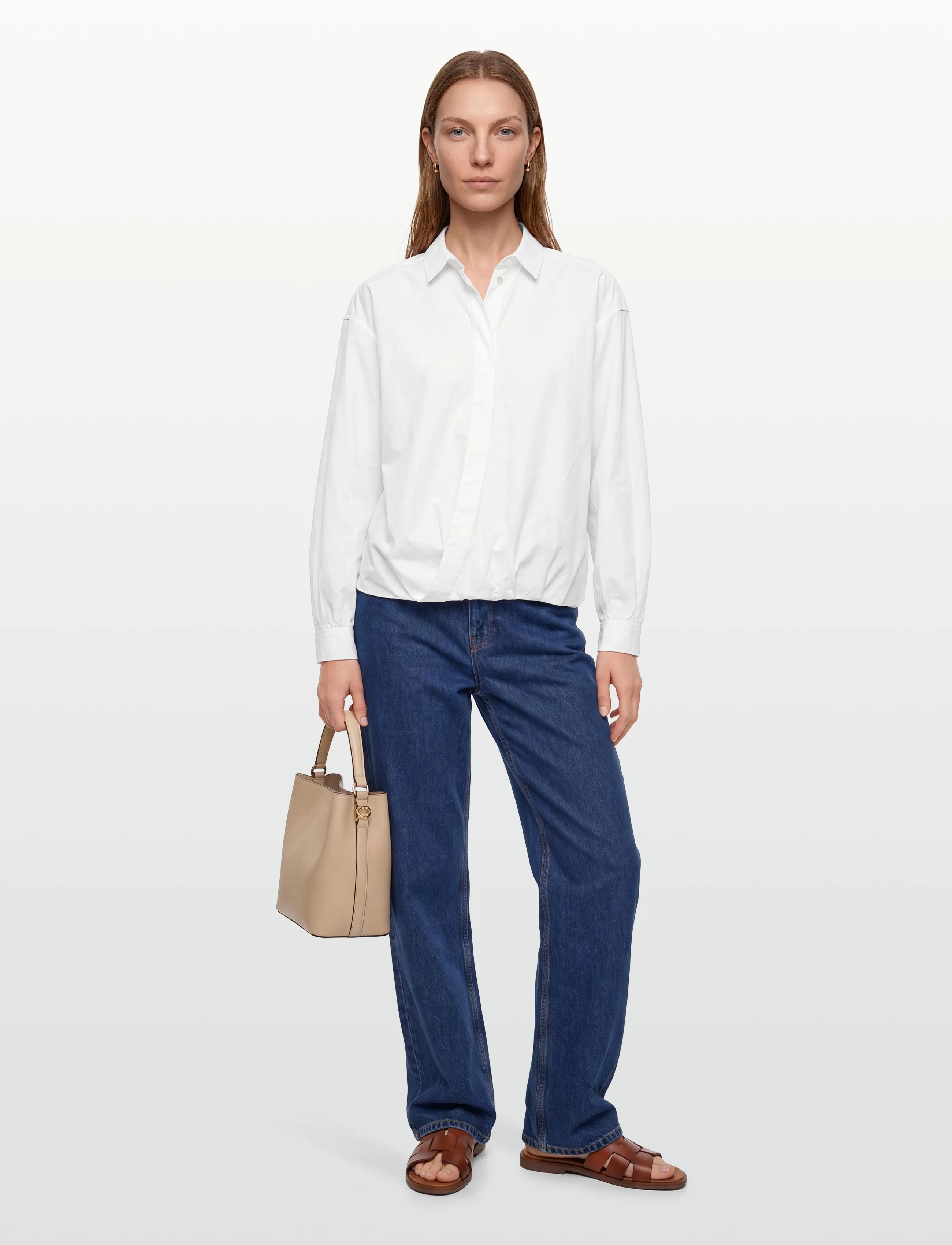 Esme Studios - ESVilja Wrap Shirt - langærmede skjorter - white - 0
