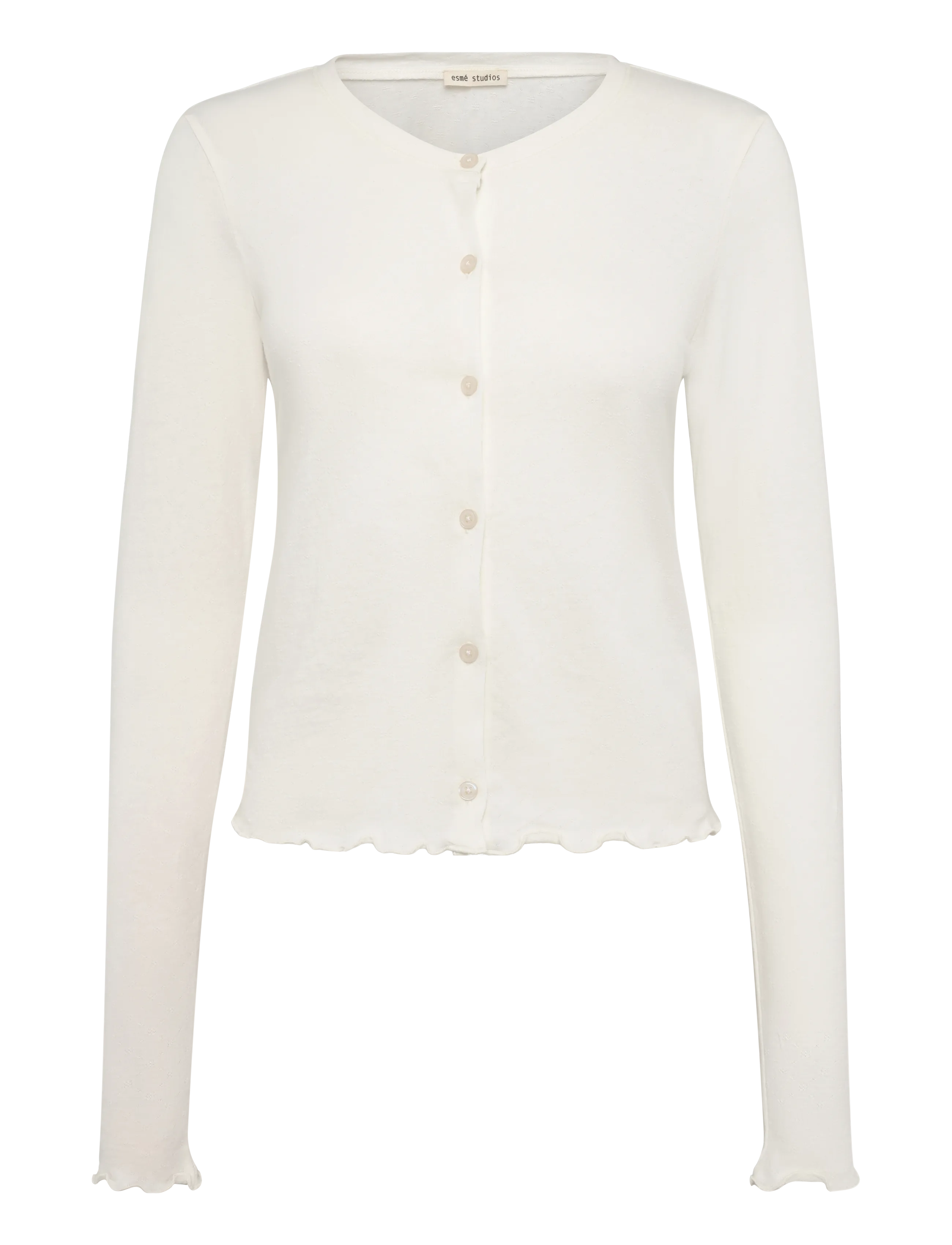 Esme Studios ESElina Cardigan GOTS - Koftor - SNOW WHITE / white
