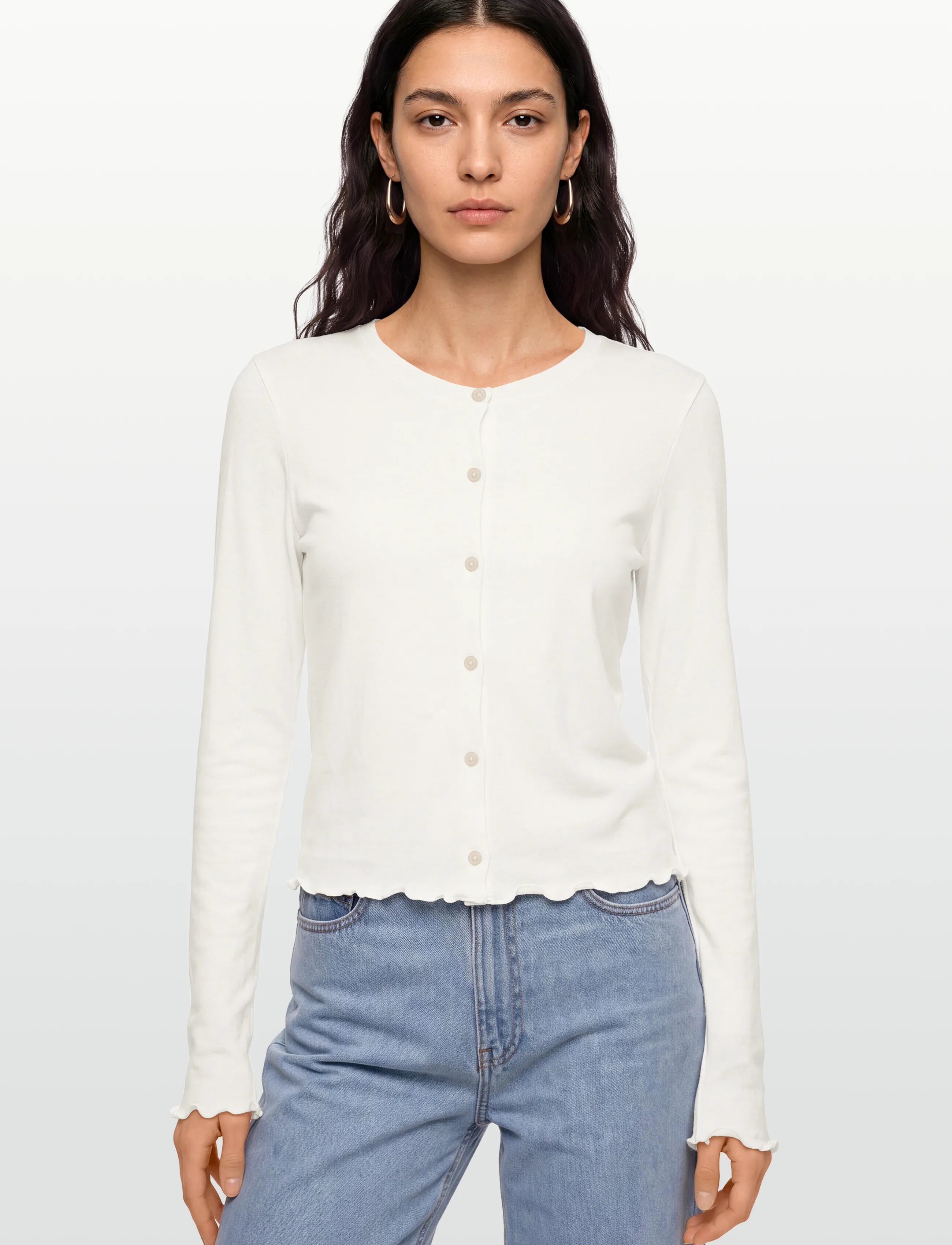 Esme Studios - ESElina Cardigan GOTS - koftor - snow white - 3