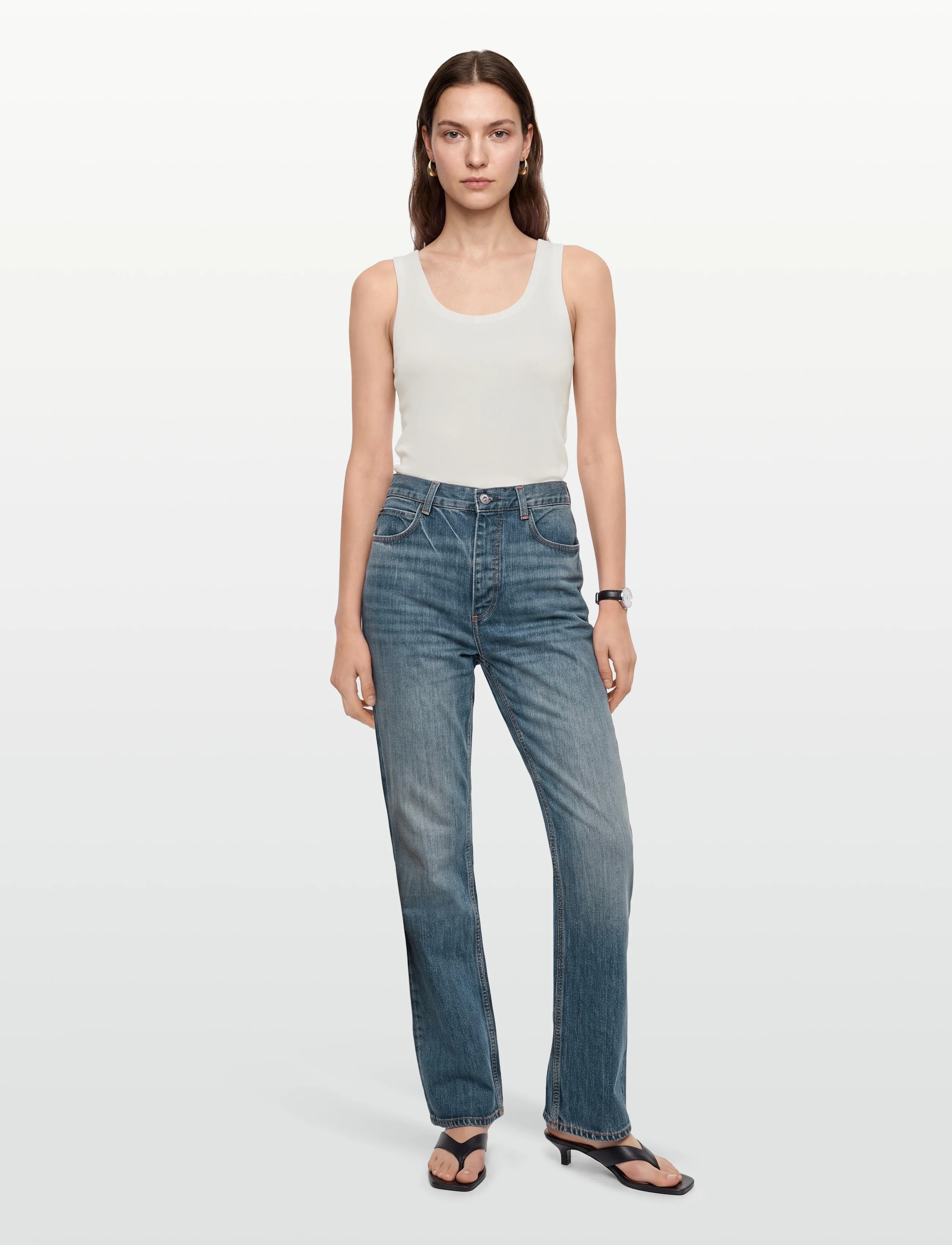 Esme Studios - ESElina SL Top GOTS - sleeveless tops - snow white - 0