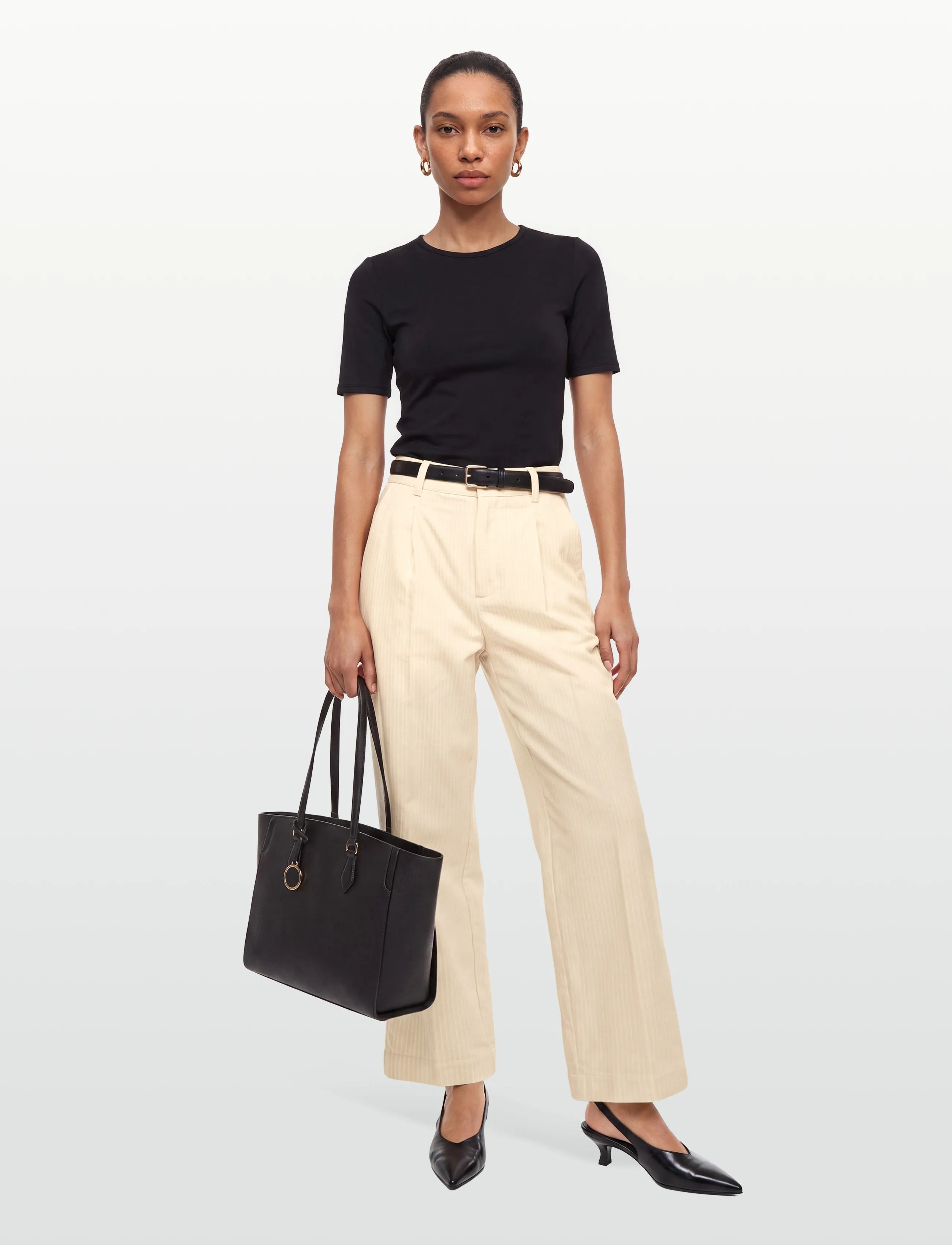 Esme Studios ESTamarik Pants - Püksid - PEARLED IVORY / cream