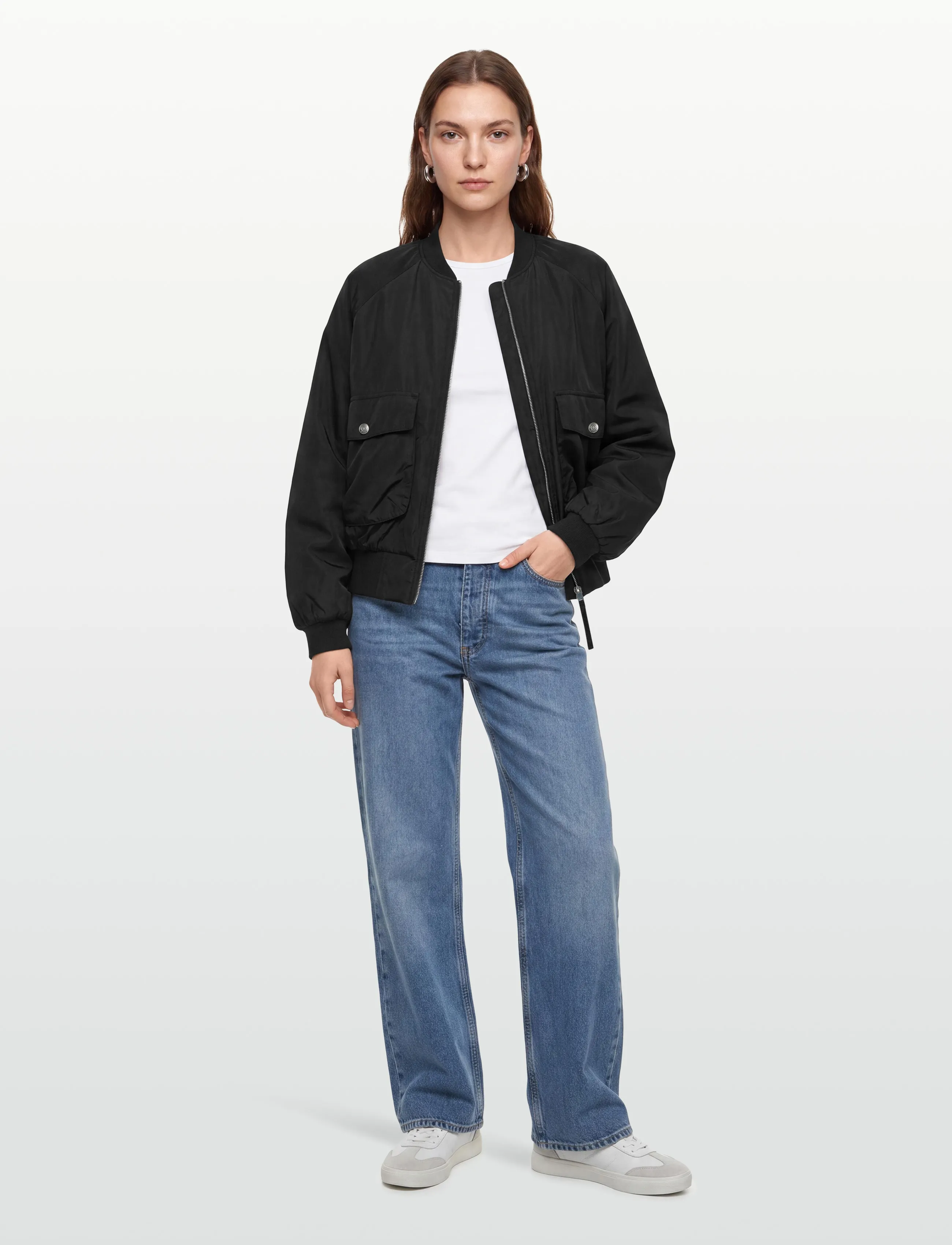 Esme Studios - ESFlair Short Bomber Jacket - Õhukesed jakid - black - 0