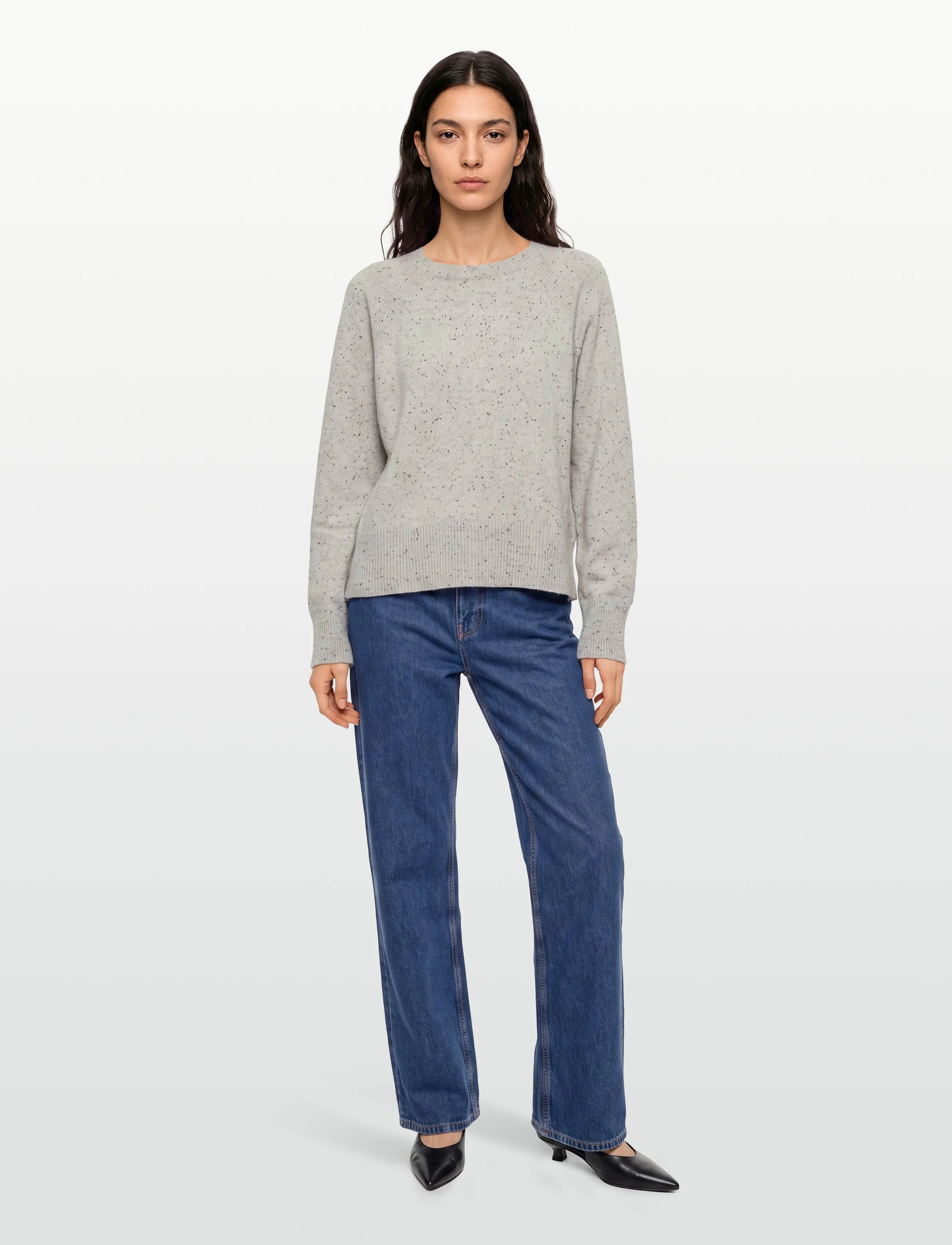 Esme Studios - ESElisa Knit - autumn clothing - pale blue melange - 0