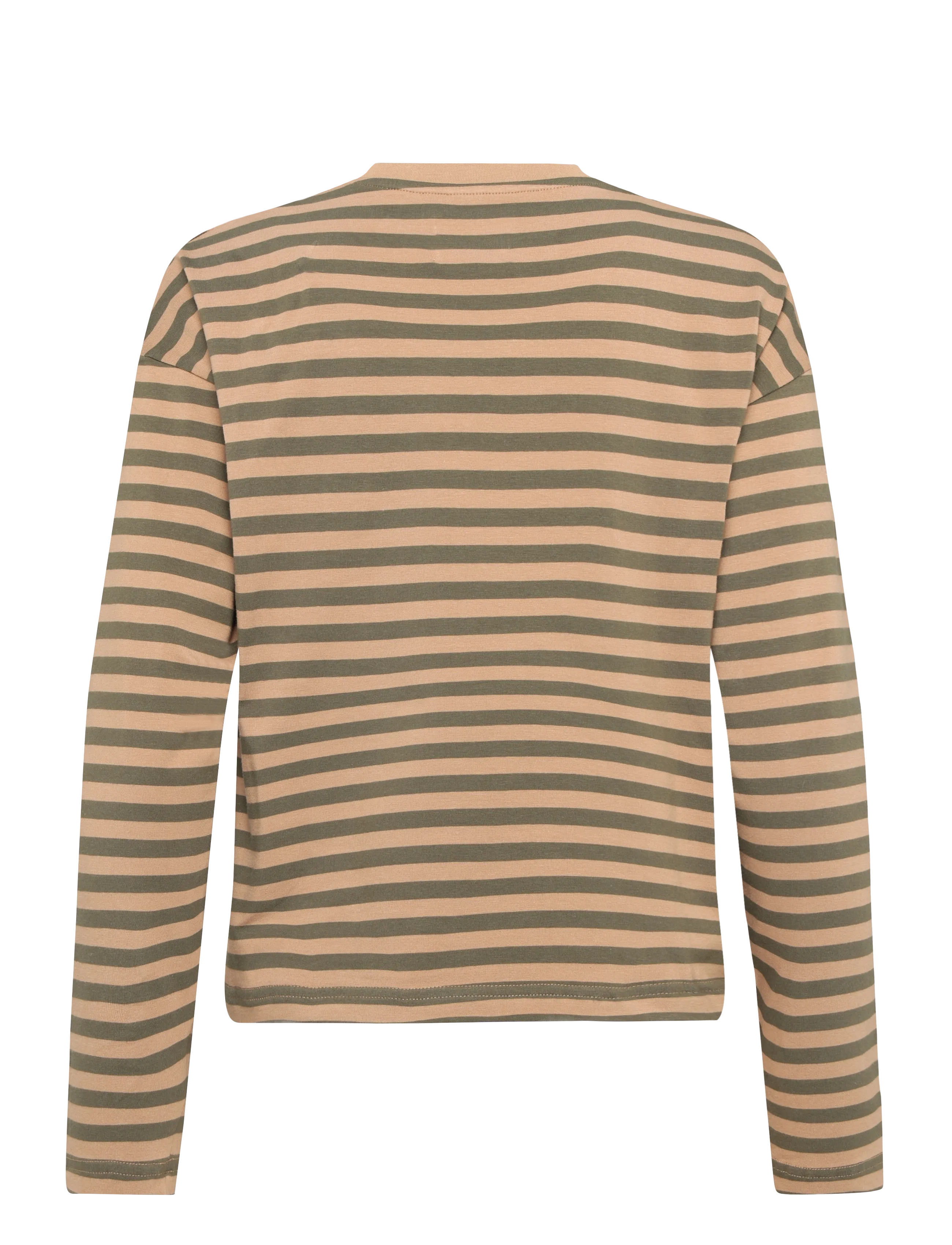 Esme Studios - ESFiona LS O-neck Short T-shirt - laveste priser - tannin/ grape leaf stripe - 2