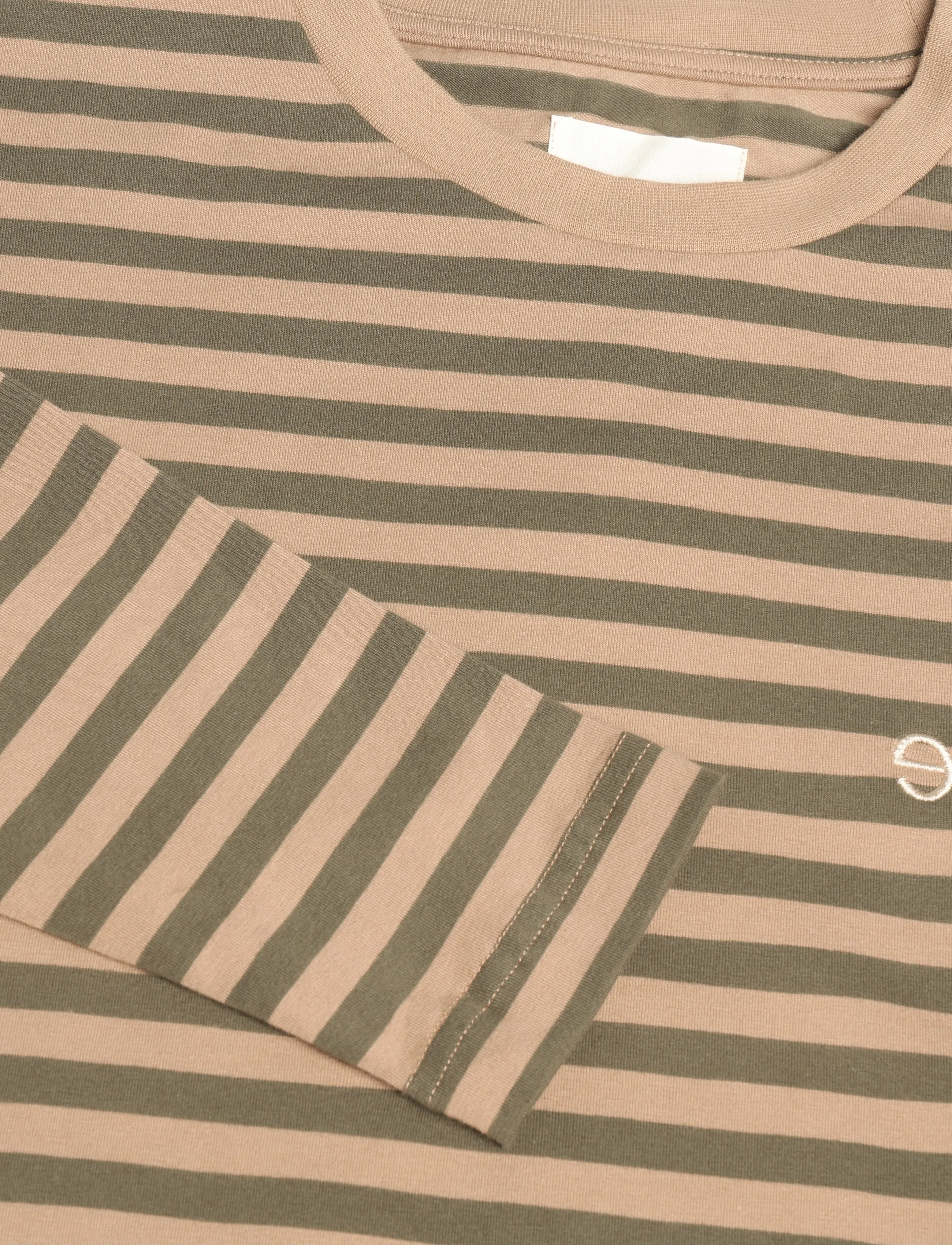 Esme Studios - ESFiona LS O-neck Short T-shirt - laveste priser - tannin/ grape leaf stripe - 5
