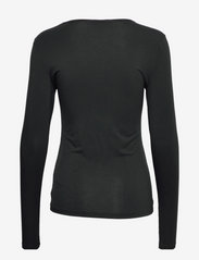 Esme Studios - ESPenelope LS O-neck Slim T-shirt - topi ar garām piedurknēm - black - 1