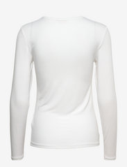 Esme Studios - ESPenelope LS O-neck Slim T-shirt - topi ar garām piedurknēm - white - 1