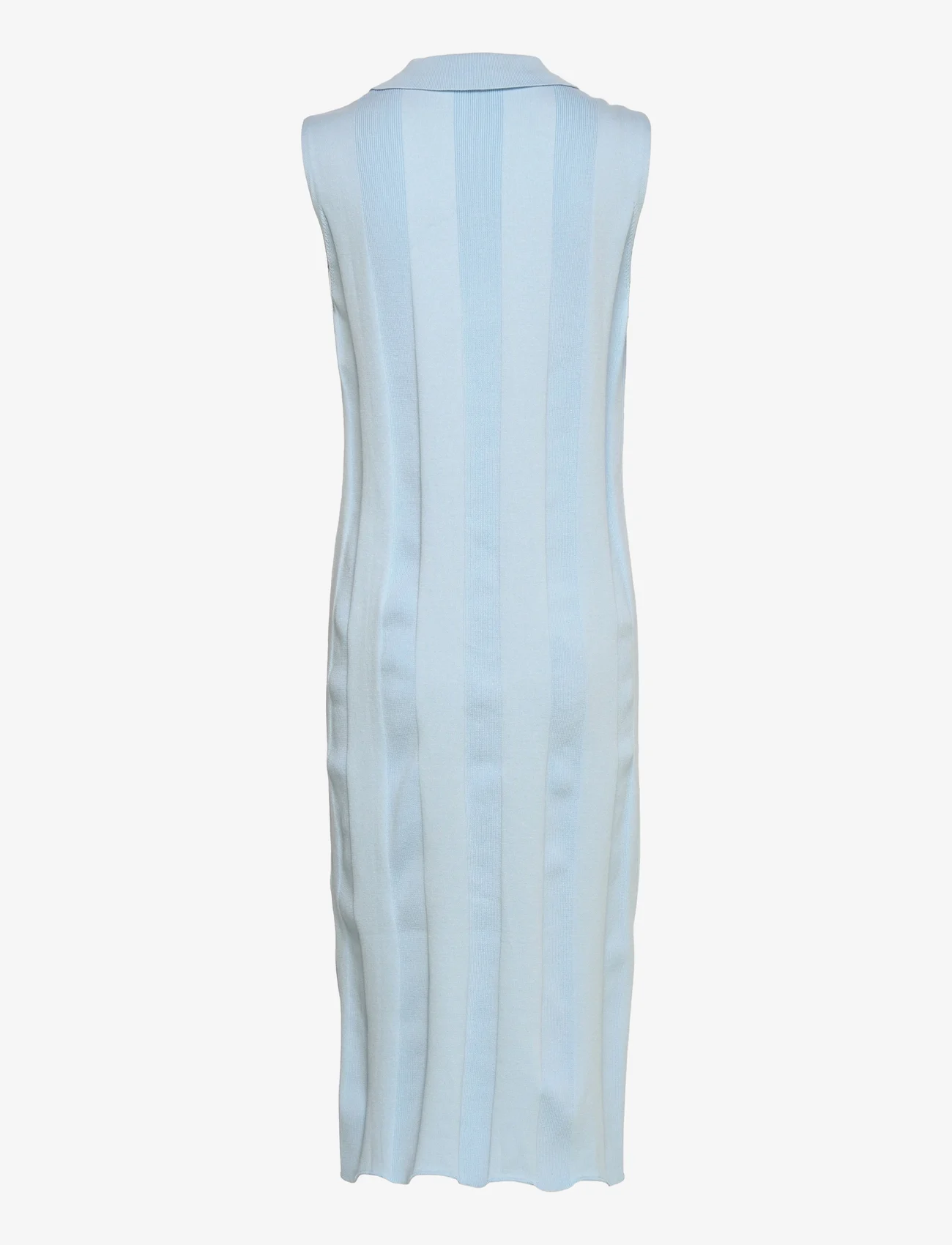 Esme Studios - ESMae Sleeveless Polo Ankle Dress Knit - summer dresses - celestial blue - 1