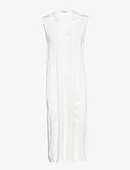 ESMae Sleeveless Polo Ankle Dress Knit - SNOW WHITE