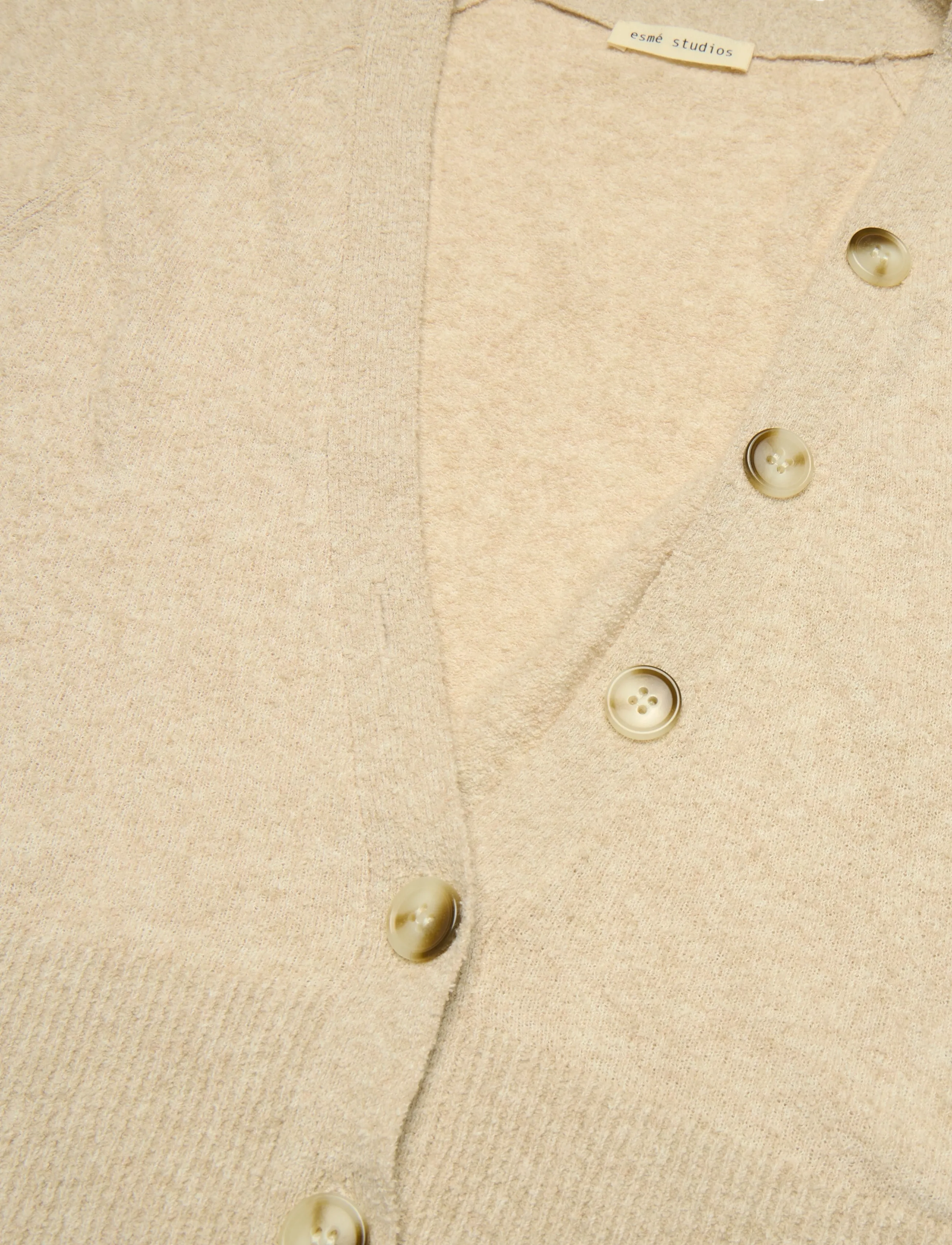 Esme Studios - ESRim Knit Cardigan - crop tops - sand - 2
