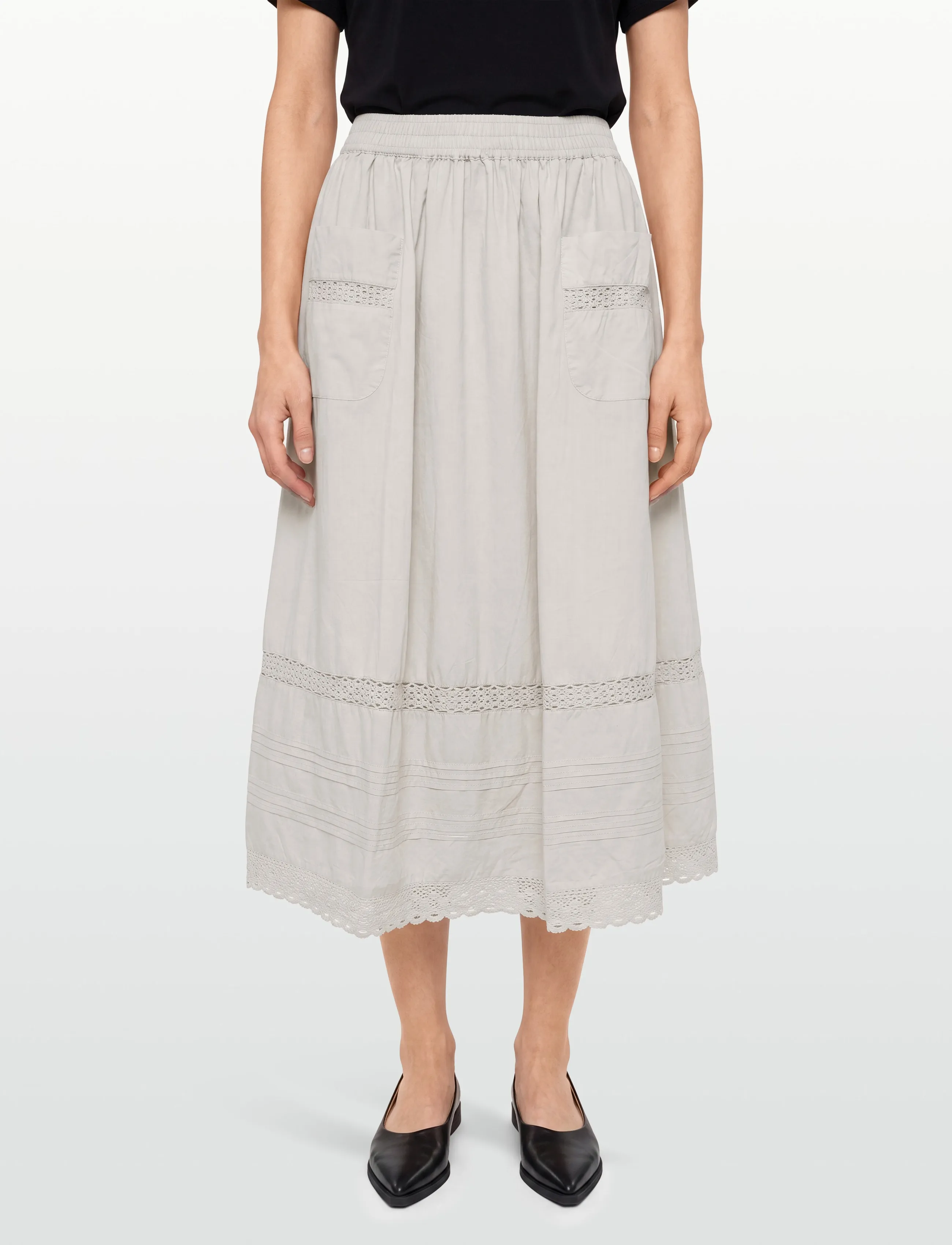 Esme Studios - ESAmina Skirt GOTS - midi nederdele - oatmeal - 3