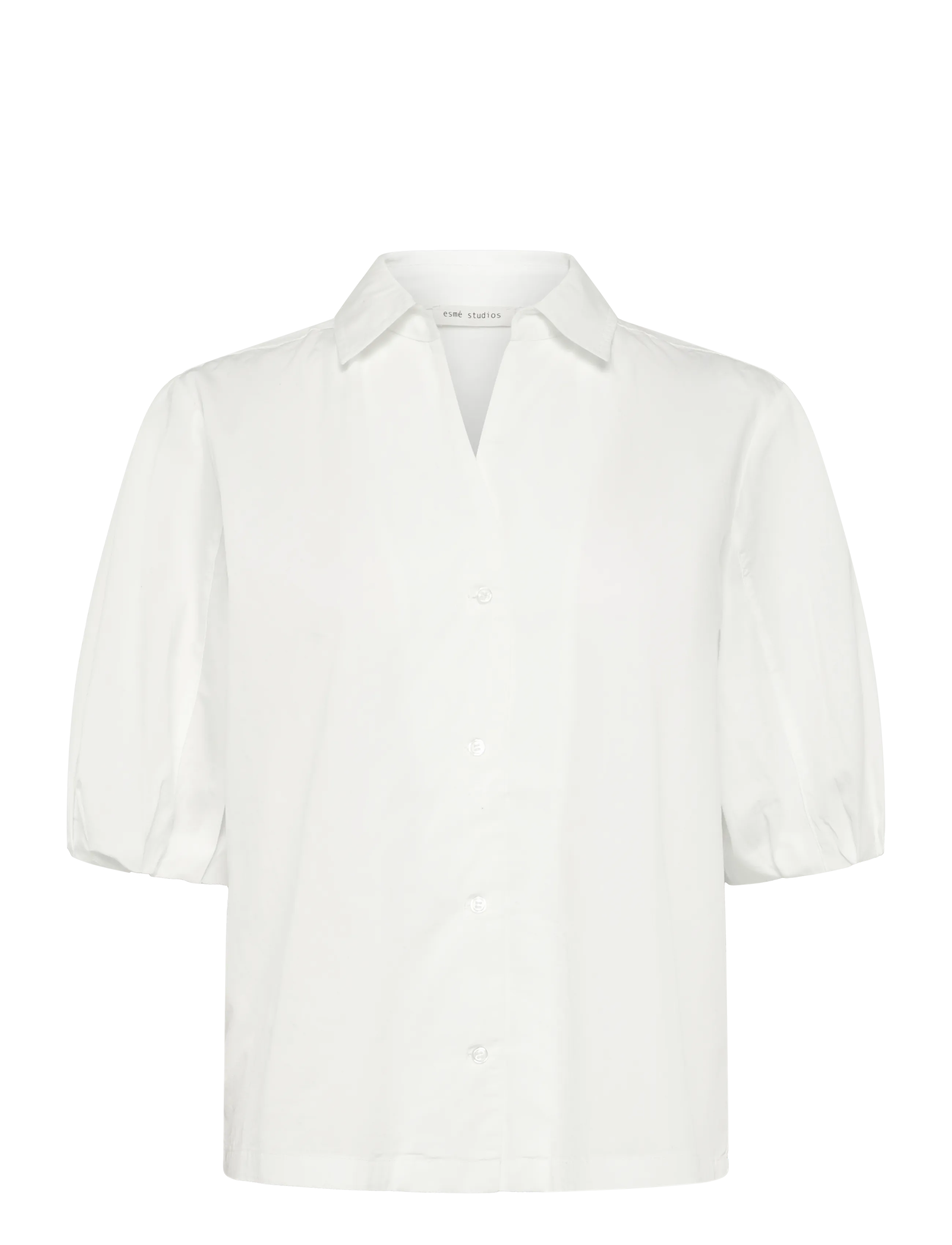 Esme Studios ESBilly 2/4 Sleeve Shirt - Kläder - WHITE / white