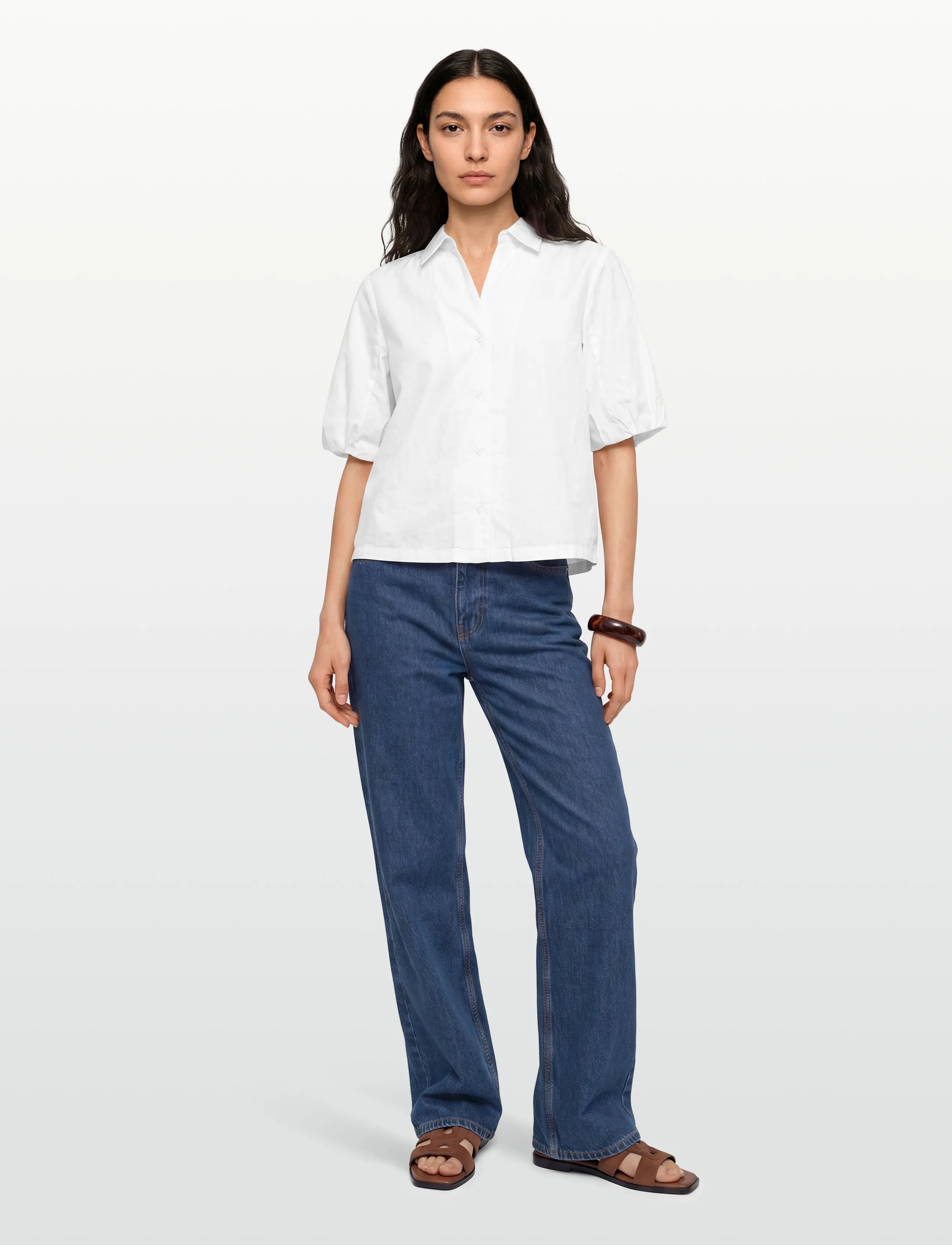 Esme Studios - ESBilly 2/4 Sleeve Shirt - kortärmade skjortor - white - 0