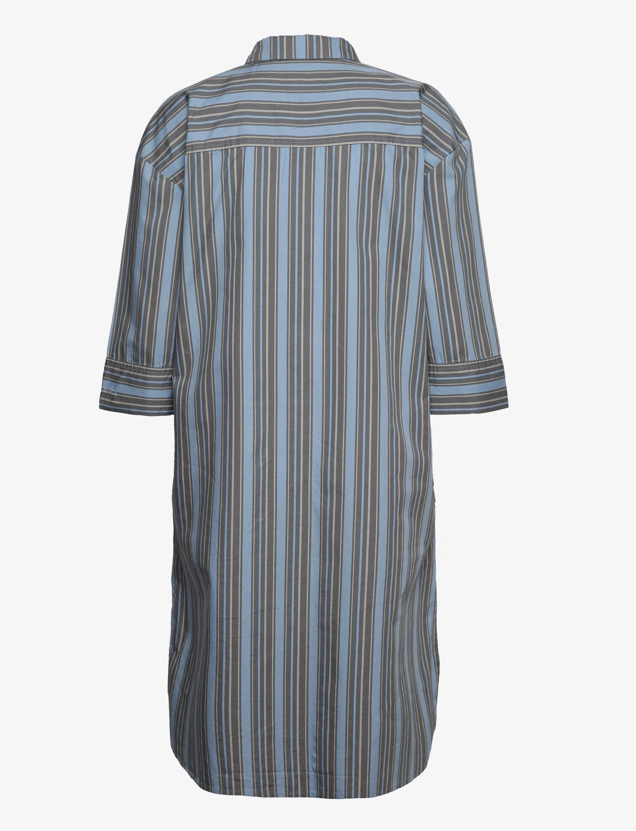 Esme Studios - ESMabel 3/4 Loose Shirt Dress Printed - särkkleidid - ashley blue stripe comb. - 1