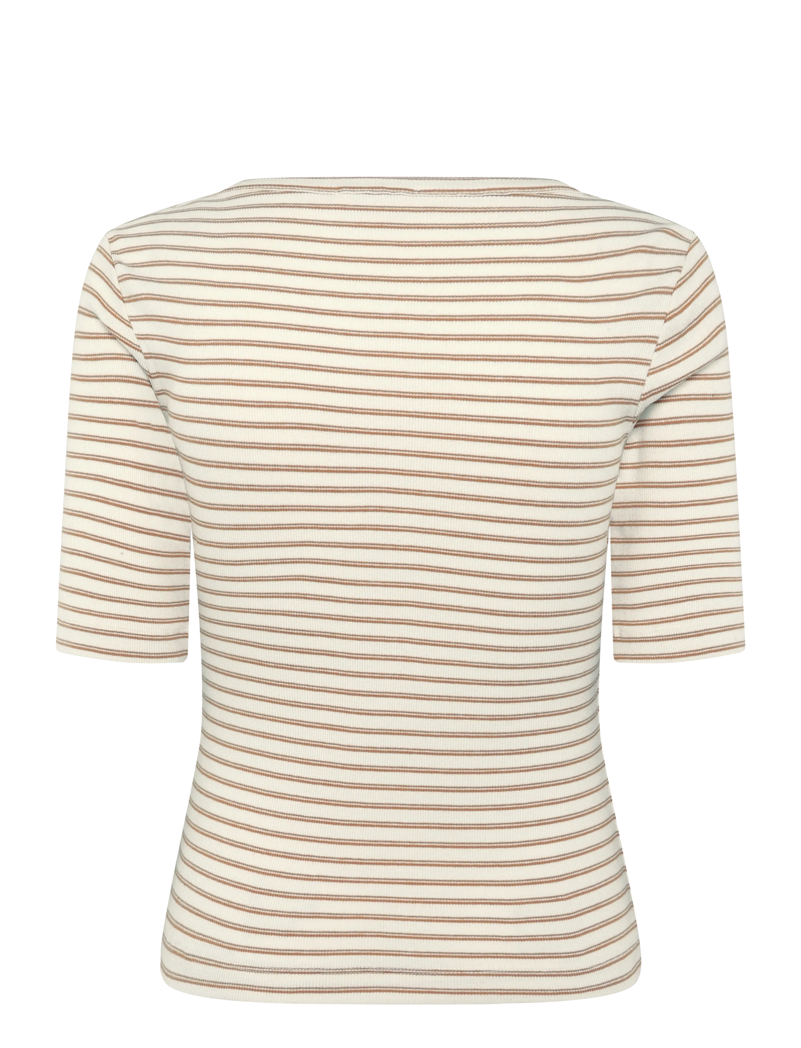 Esme Studios - ESBlossom Stripe 2/4 T-shirt GOTS - laveste priser - brown stripe - 1