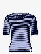 ESBlossom Stripe 2/4 T-shirt - GOTS - GRANADA SKY