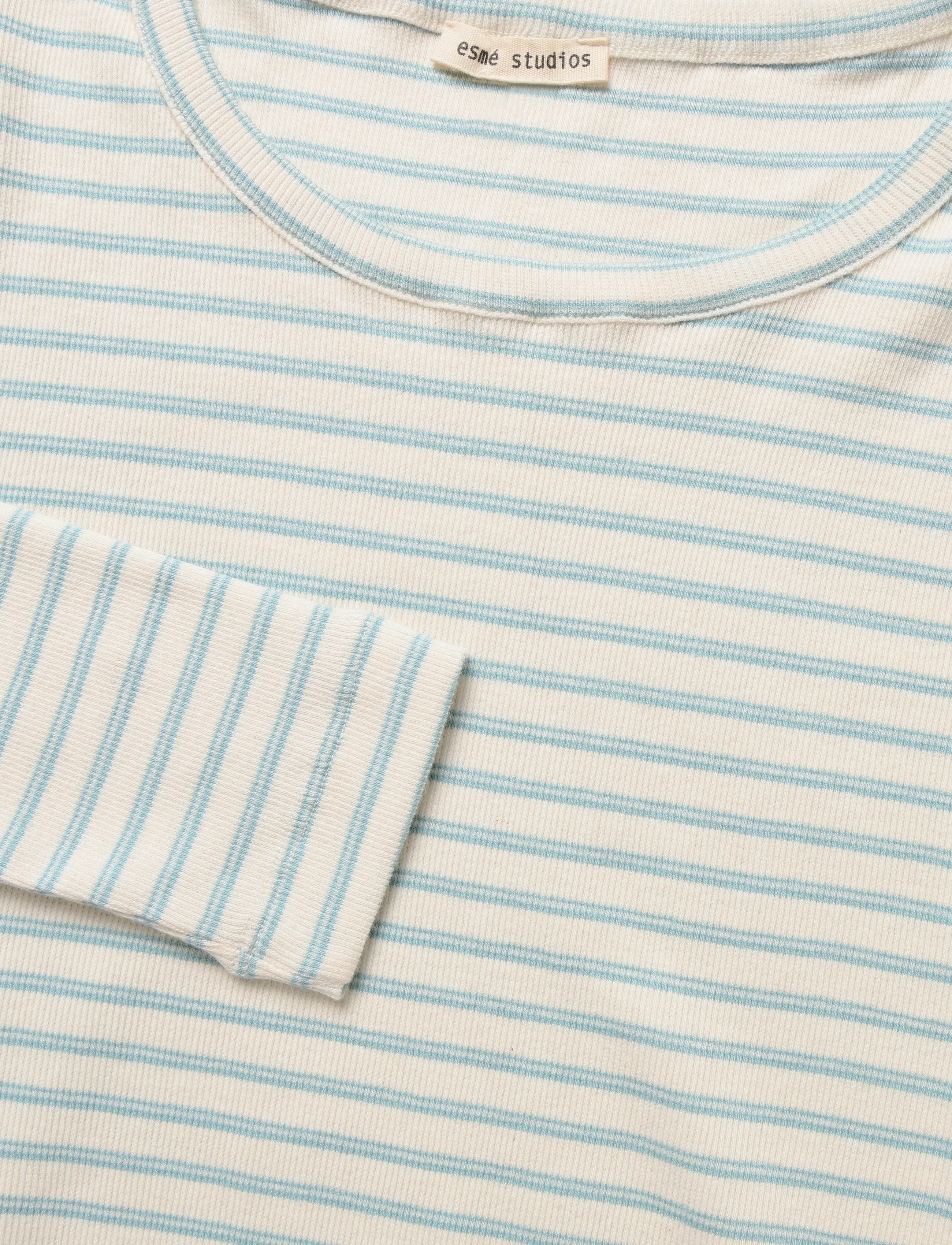 Esme Studios - ESBlossom Stripe LS Top GOTS - ashley blue stripe comb. - 2