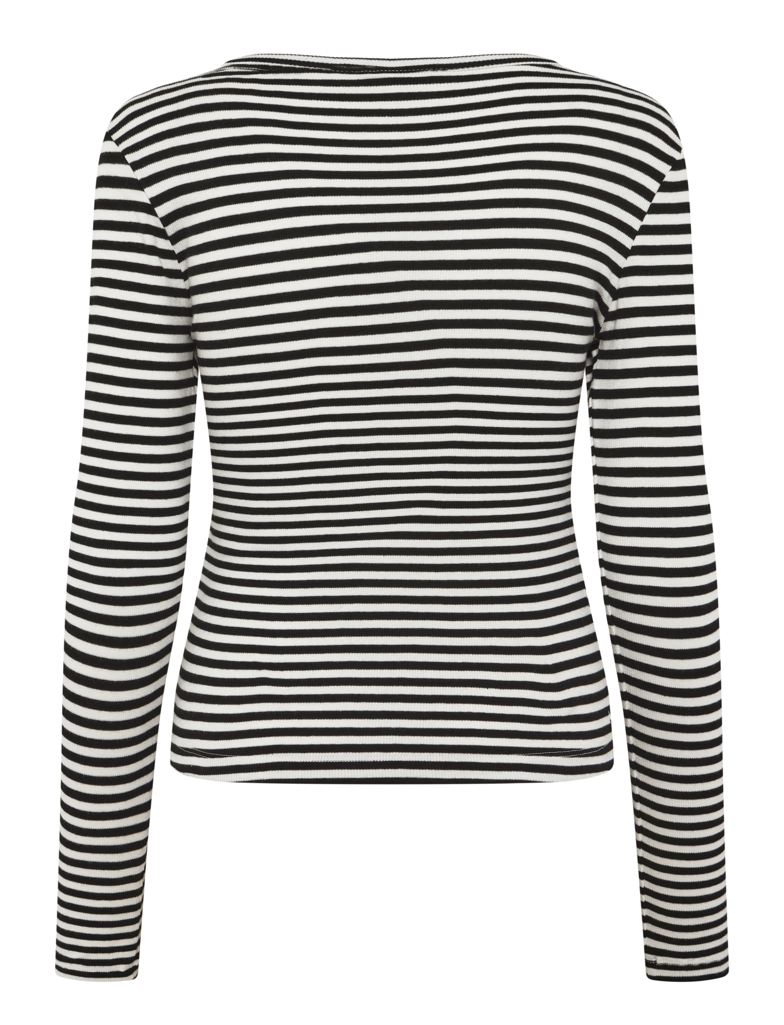 Esme Studios - ESBlossom Stripe LS Top GOTS - pikkade varrukatega alussärgid - snow white black stripe - 1