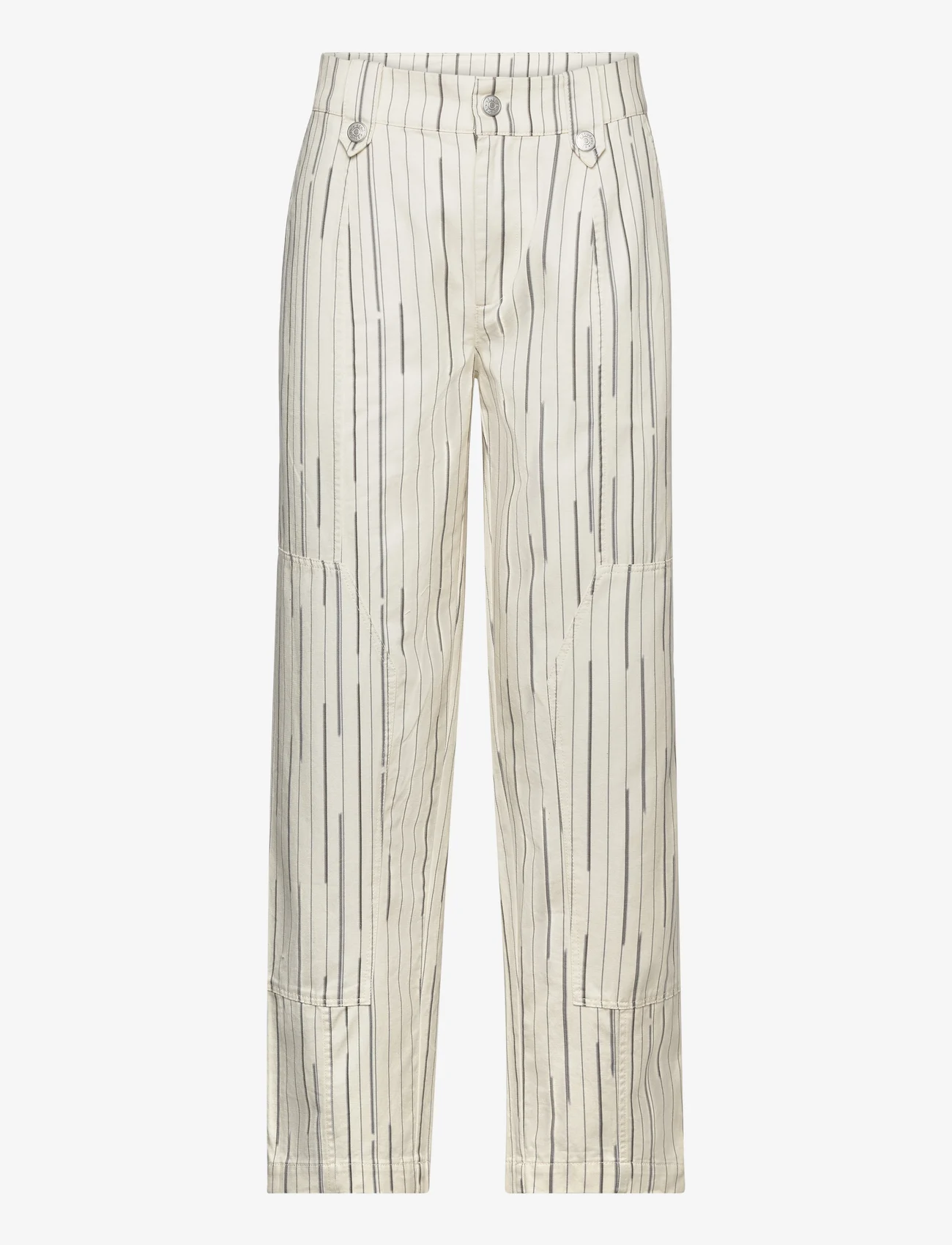 Esme Studios - ESFrankie Pants - straight leg trousers - buttercream stripes - 0
