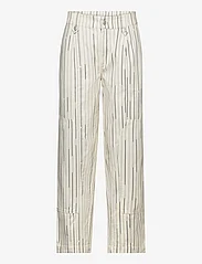 Esme Studios - ESFrankie Pants - straight leg trousers - buttercream stripes - 0