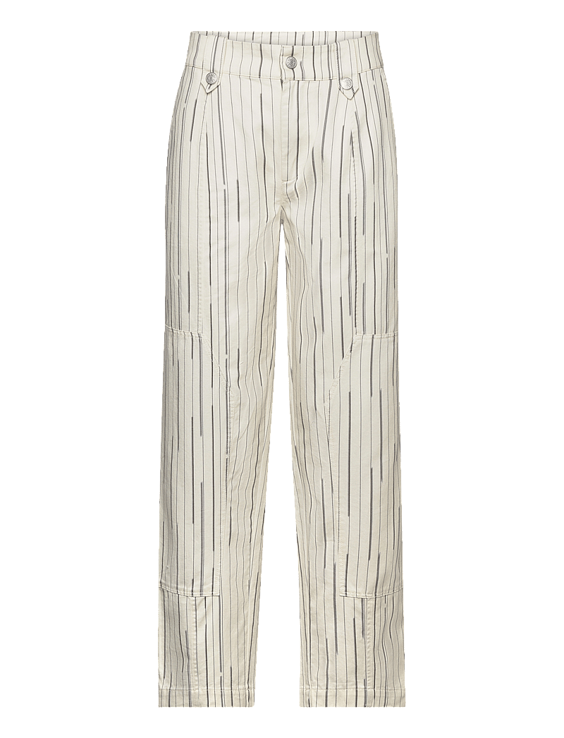 Esme Studios - ESFrankie Pants - bukser med lige ben - buttercream stripes - 1