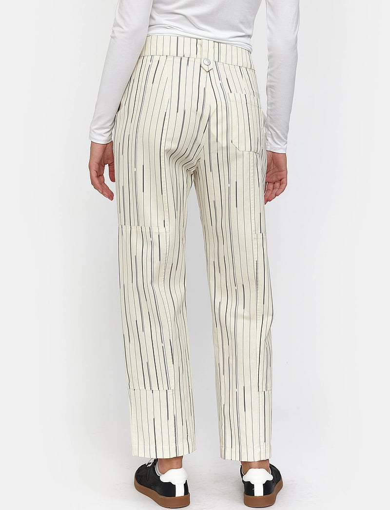 Esme Studios - ESFrankie Pants - bukser med lige ben - buttercream stripes - 3