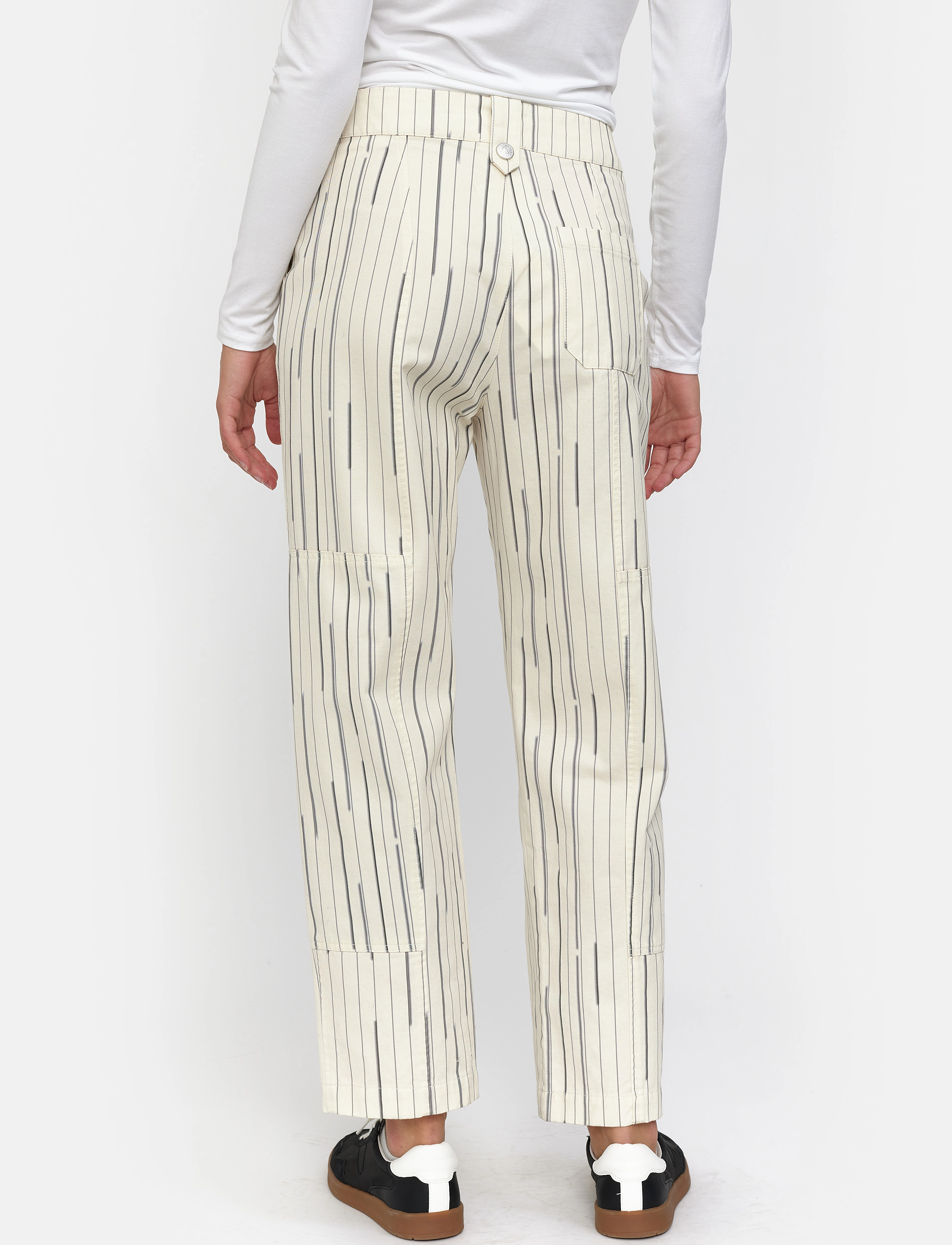 Esme Studios - ESFrankie Pants - raka byxor - buttercream stripes - 3