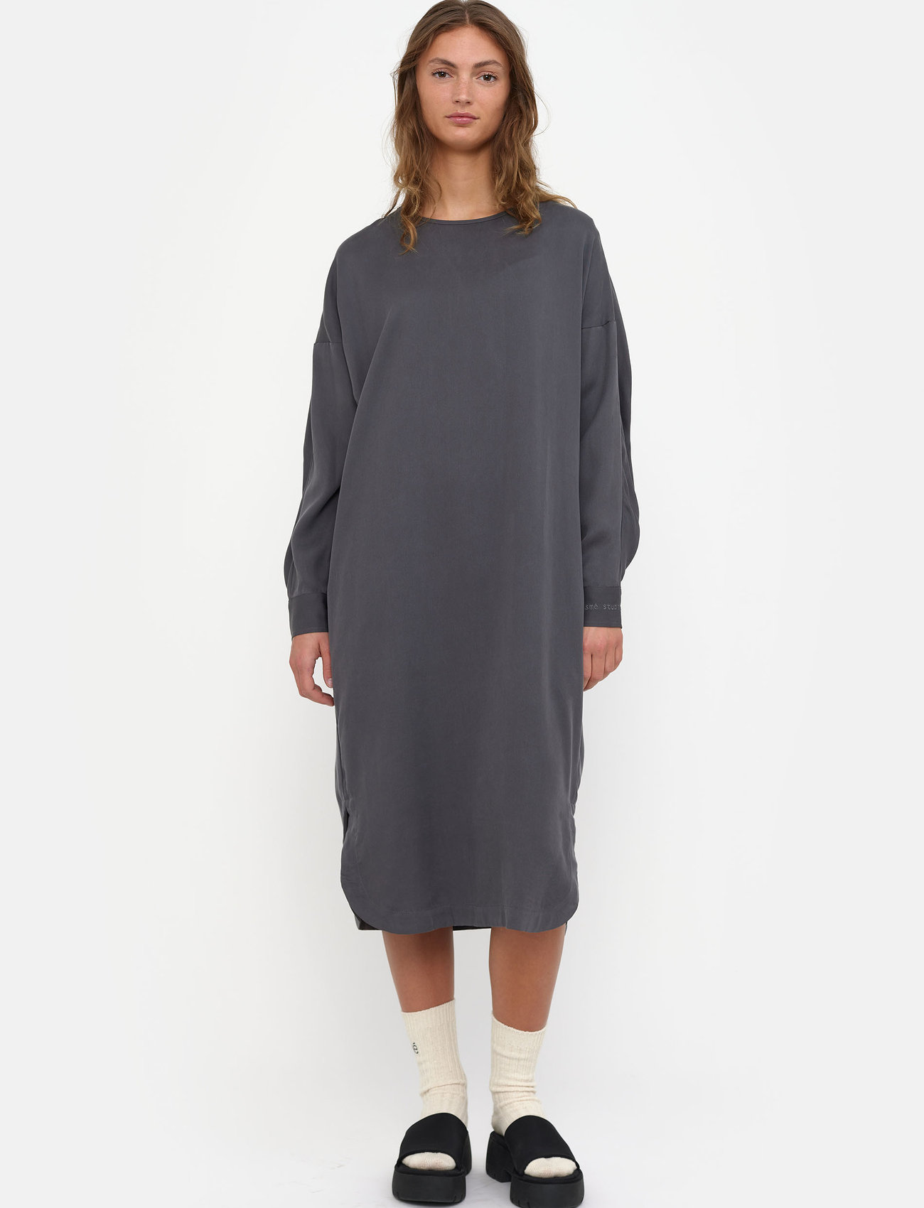Esme Studios - ESBianca LS Dress - shirt dresses - magnet - 1