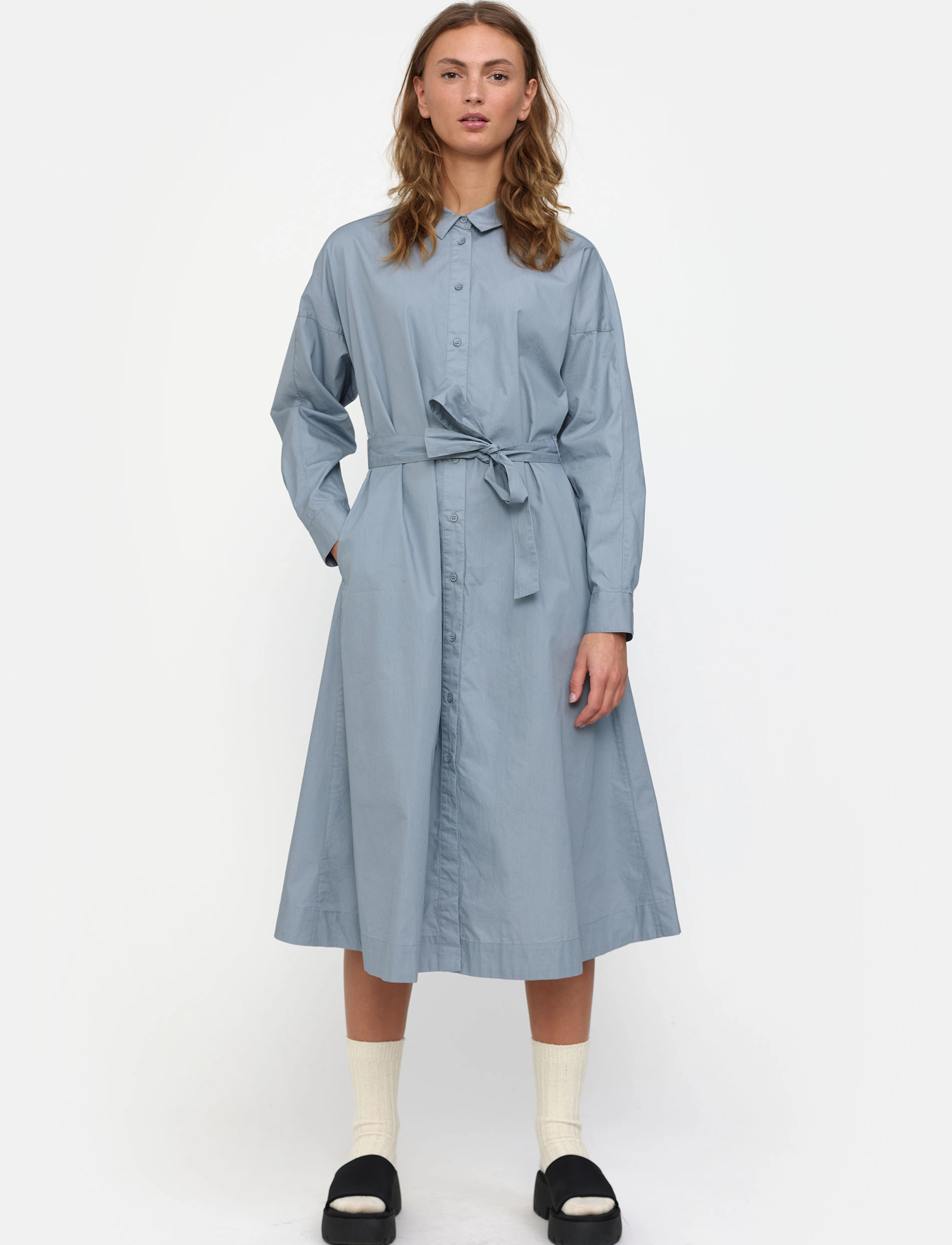 Esme Studios ESEllinor LS Midi Shirt Dress - Kjoler - TRADEWINDS / blue
