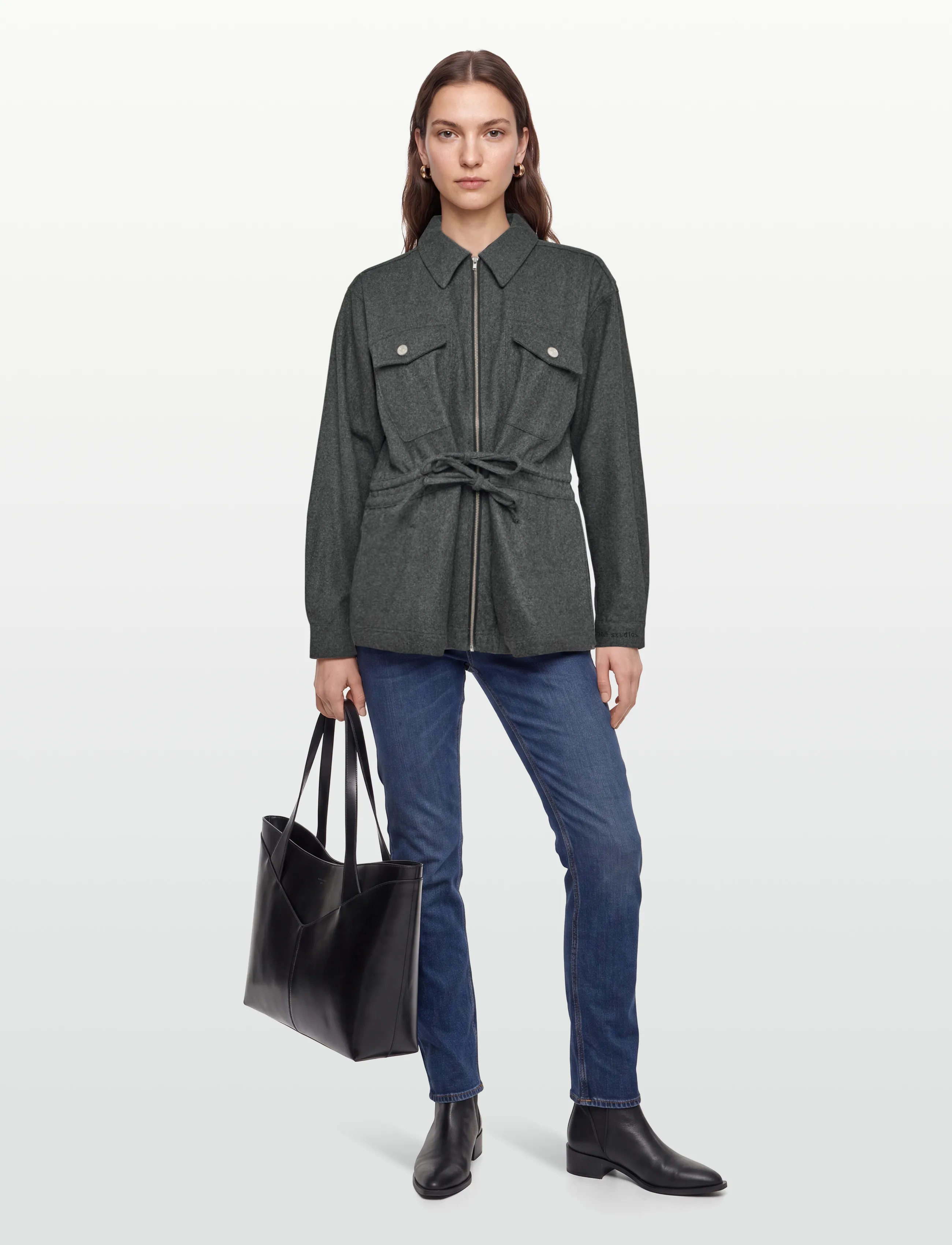 Esme Studios - ESBez Wool Jacket GRS - fall jackets - gray melange - 0