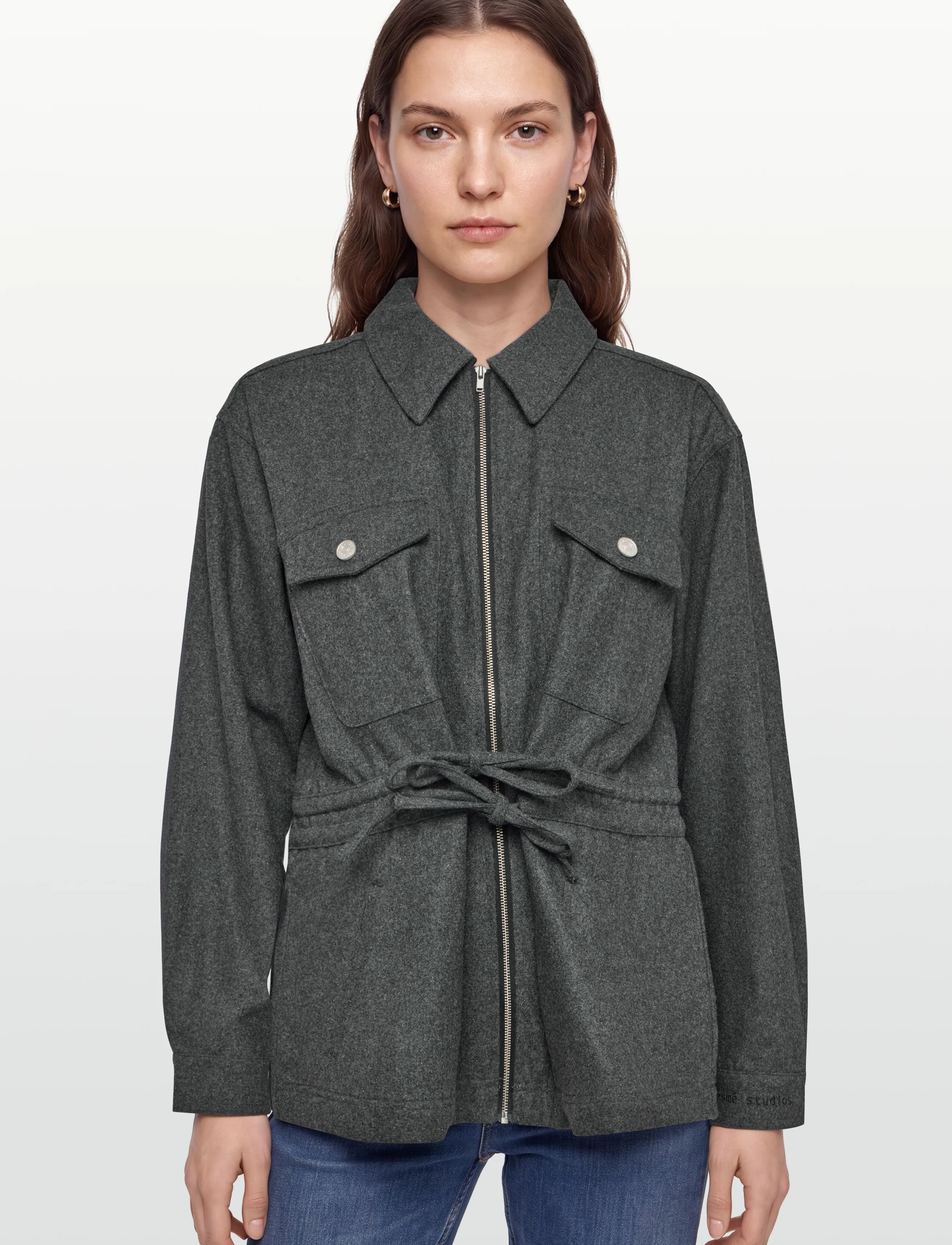 Esme Studios - ESBez Wool Jacket GRS - fall jackets - gray melange - 3