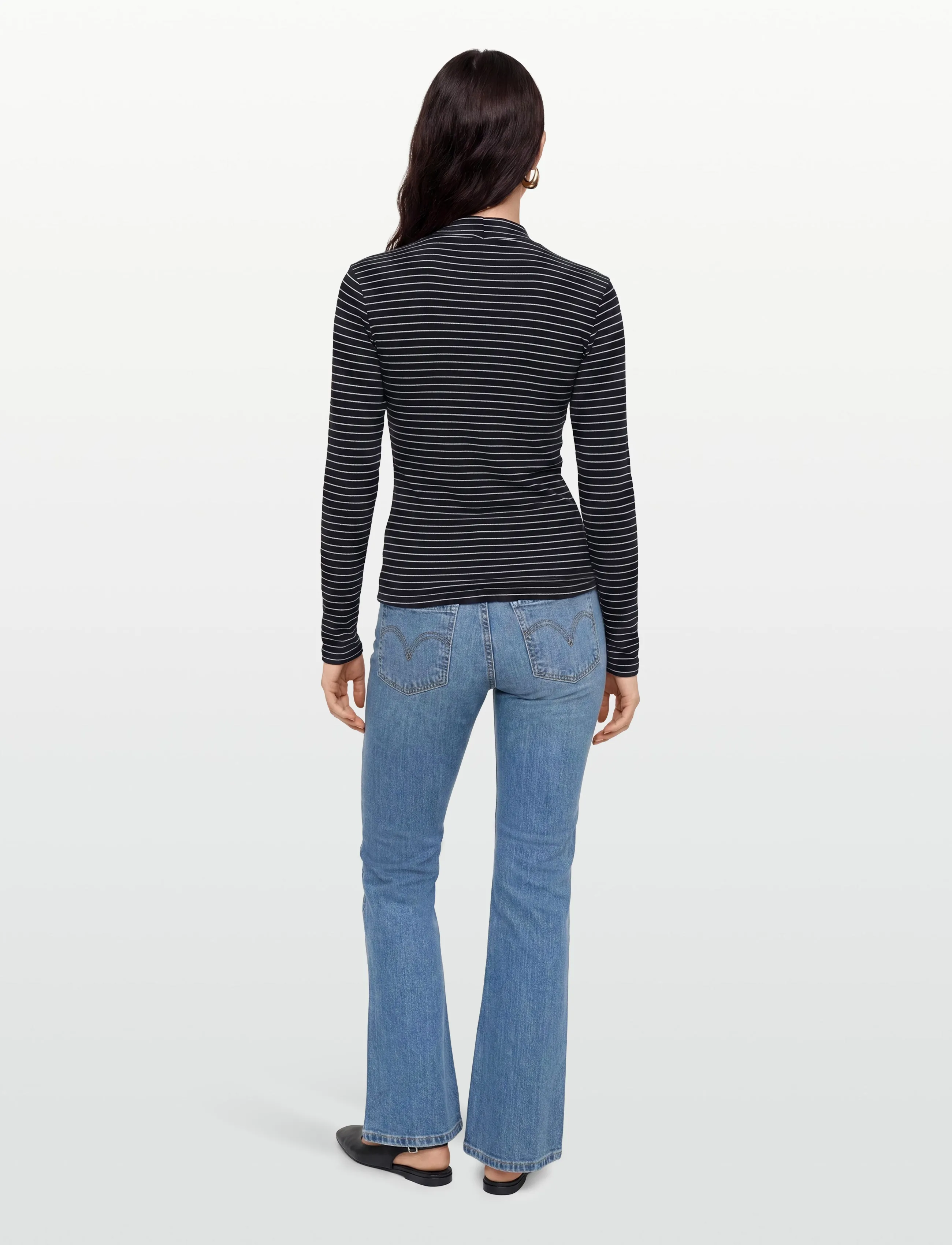 Esme Studios - ESBlossom Stripe LS Turtleneck GOTS - t-shirts & tops - black - 4