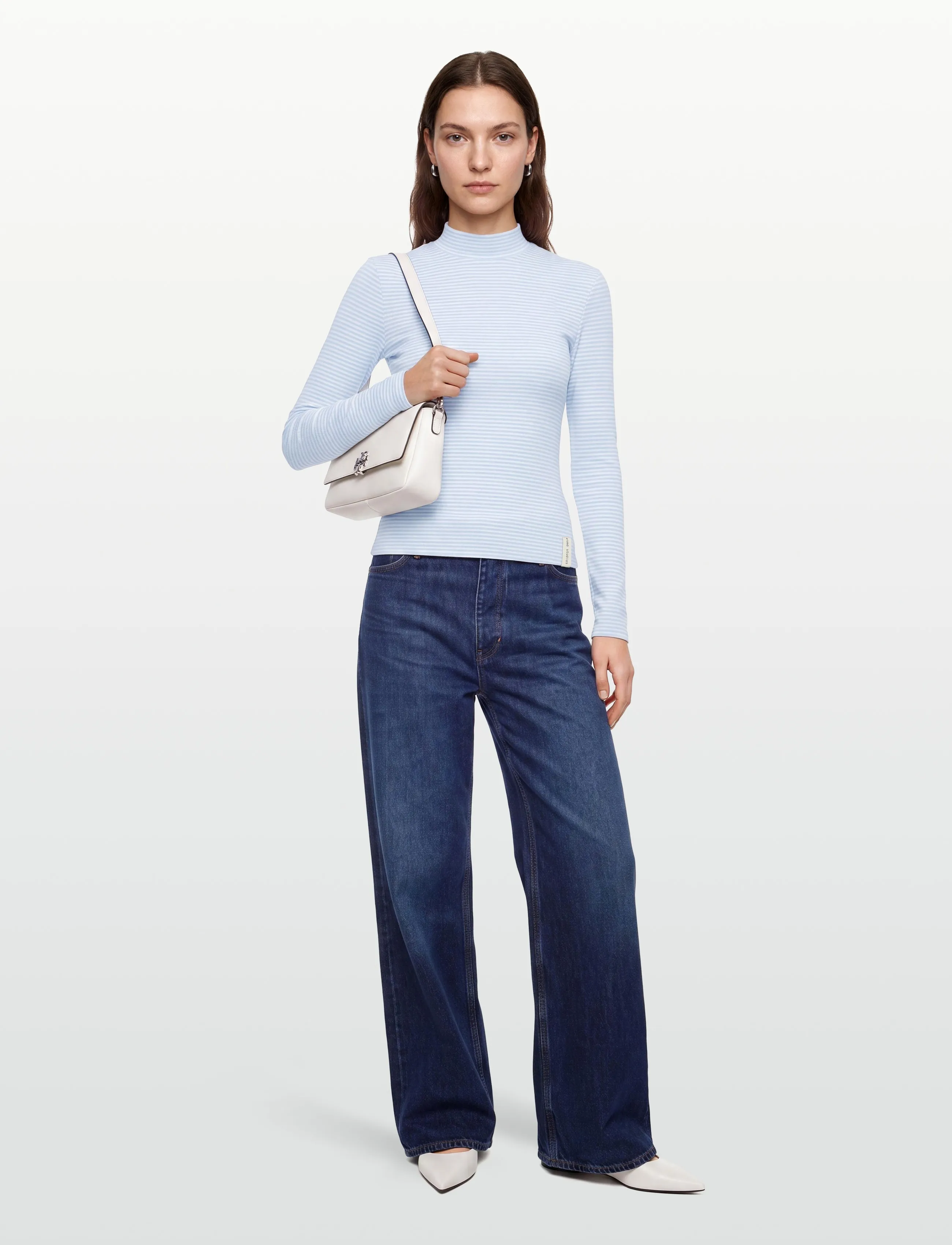 Esme Studios - ESBlossom Stripe LS Turtleneck GOTS - polotröjor - kentucky blue - 0