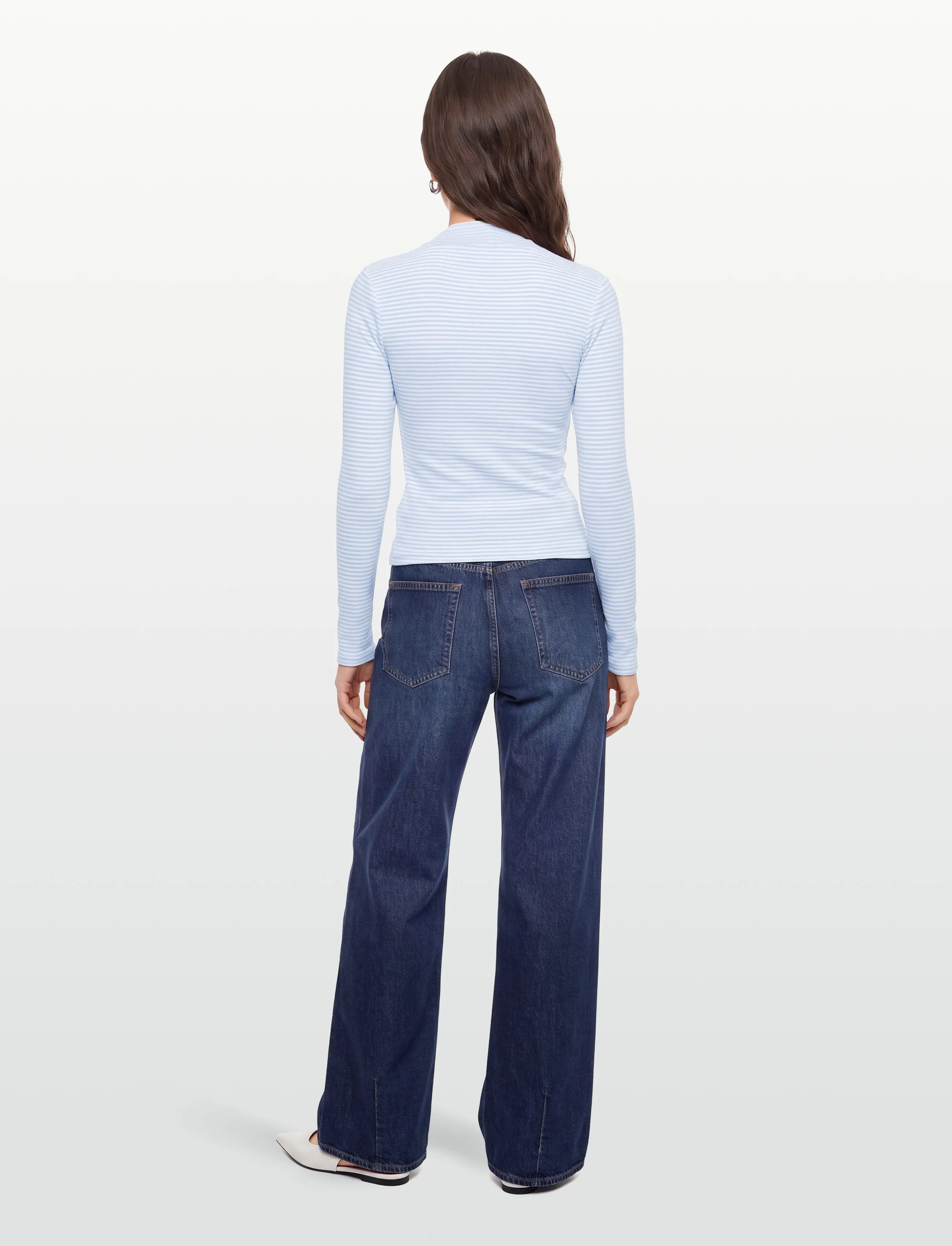 Esme Studios - ESBlossom Stripe LS Turtleneck GOTS - polotröjor - kentucky blue - 4