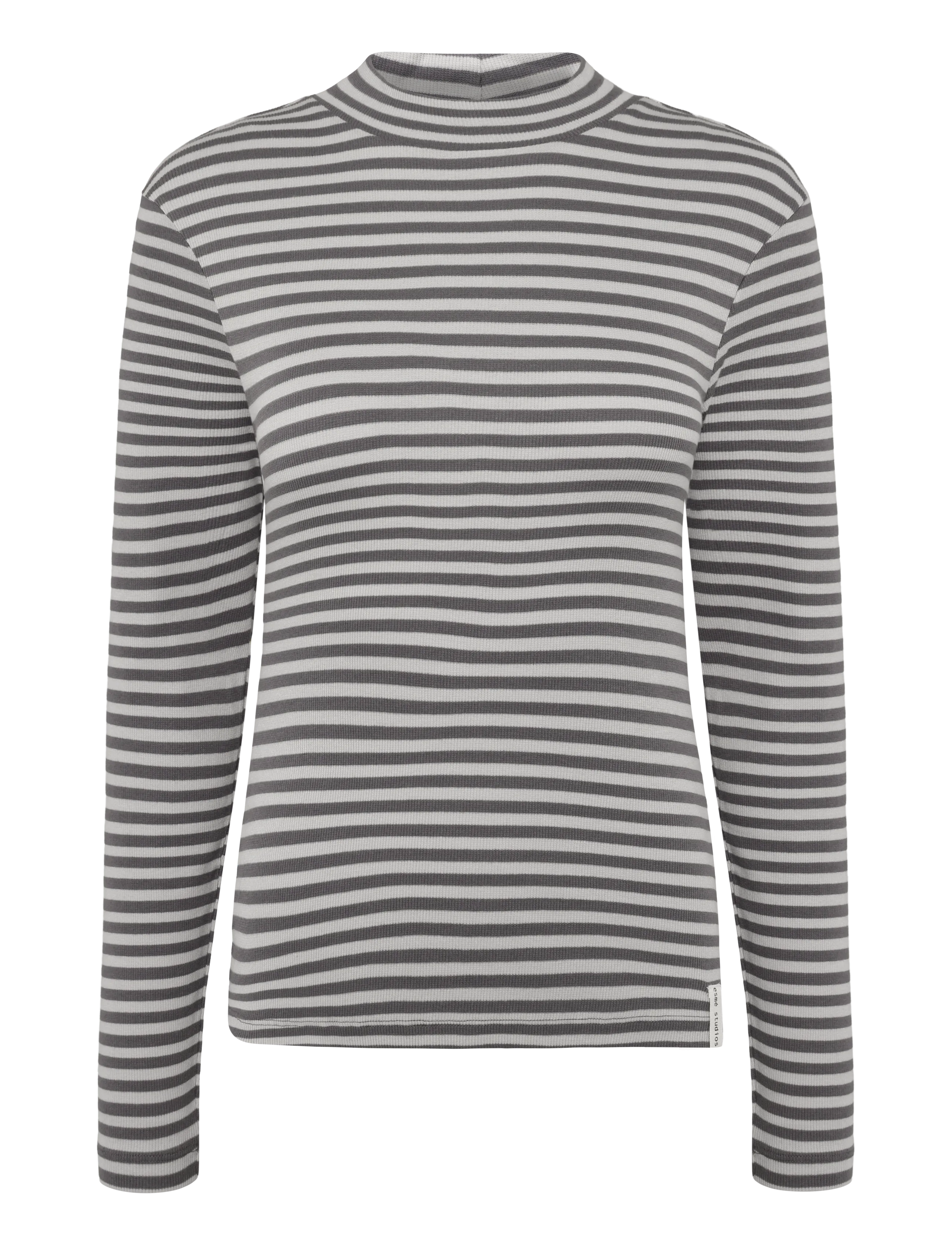 Esme Studios ESBlossom Stripe LS Turtleneck GOTS - Kläder - NACREOUS CLOUDS / grey