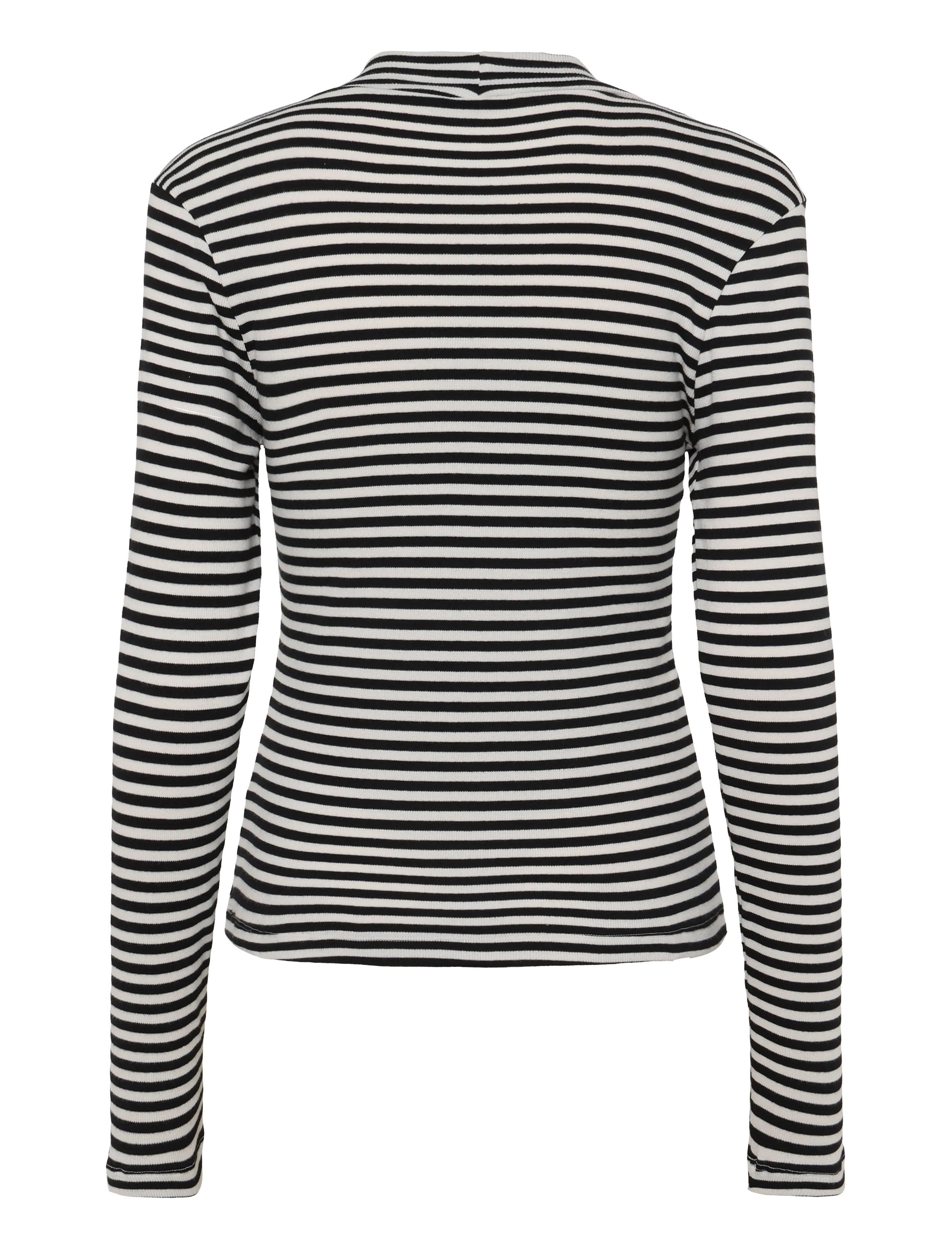 Esme Studios - ESBlossom Stripe LS Turtleneck GOTS - rullekraver - snow white black stripe - 2