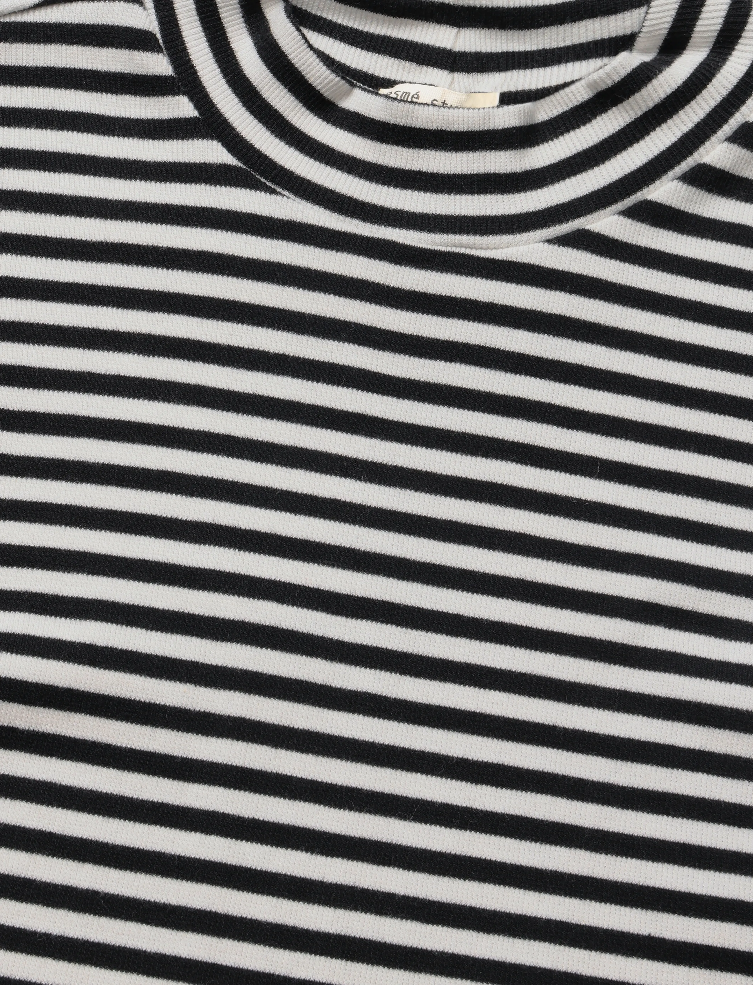 Esme Studios - ESBlossom Stripe LS Turtleneck GOTS - rullekraver - snow white black stripe - 5